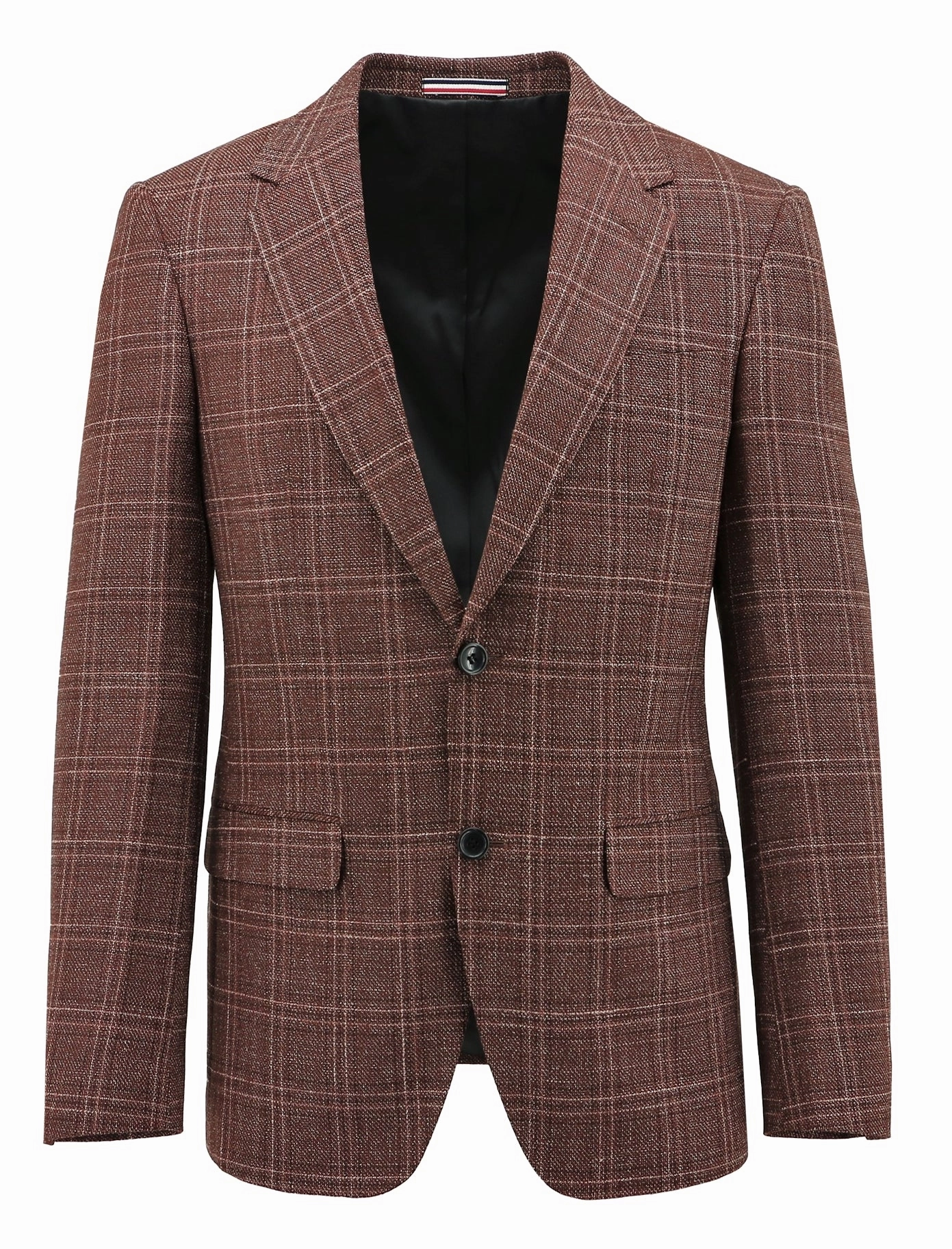 Parker Burgundy Checked Sports Jacket Four Way Stretch