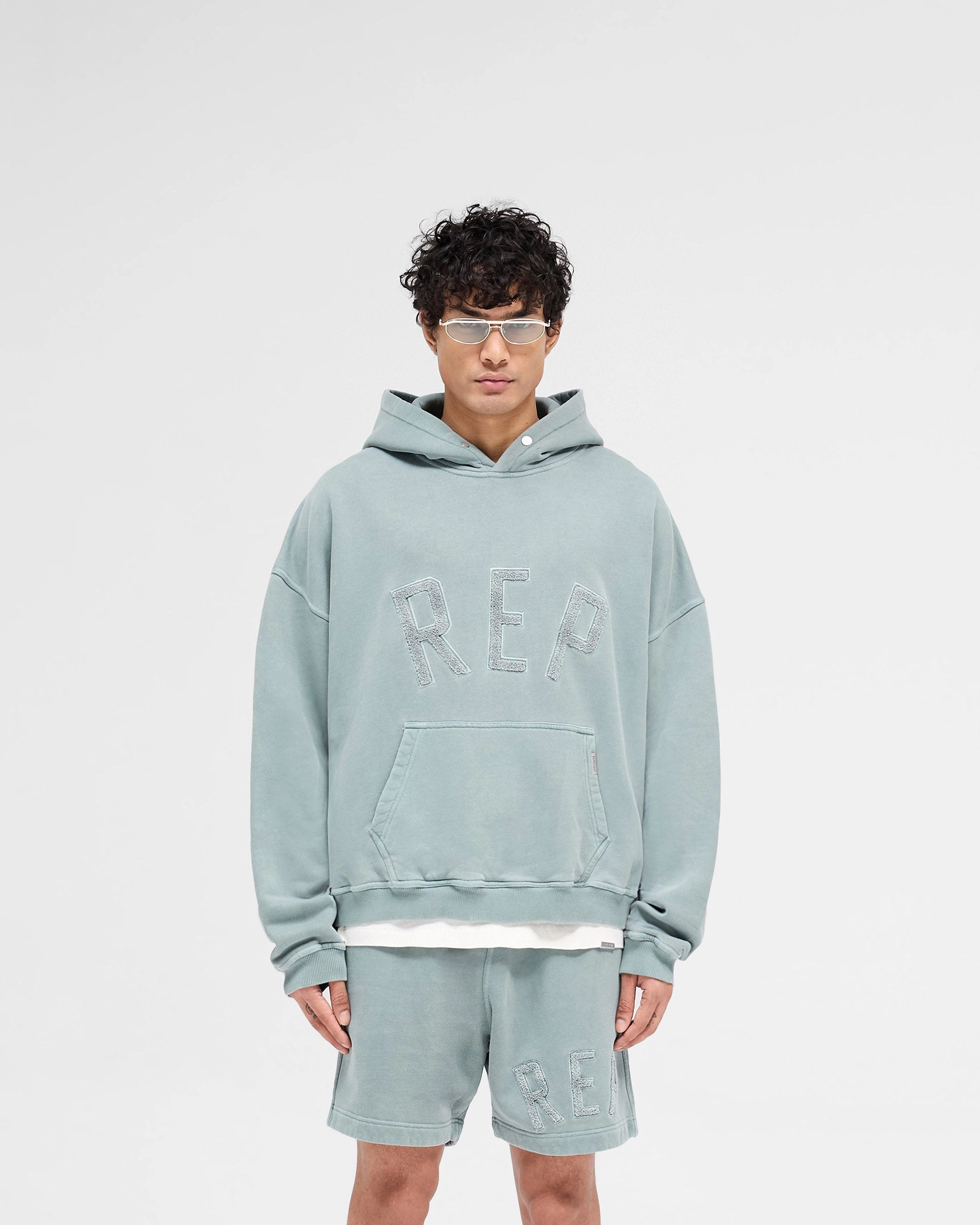 Suburban style Rep Applique Hoodie - Forest Green