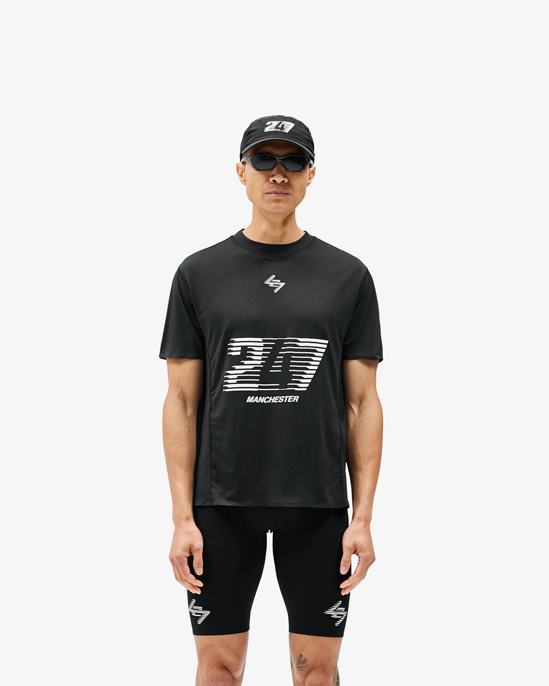 247 Manchester T-Shirt - Black Heat Transfer Printing High Durability Weave