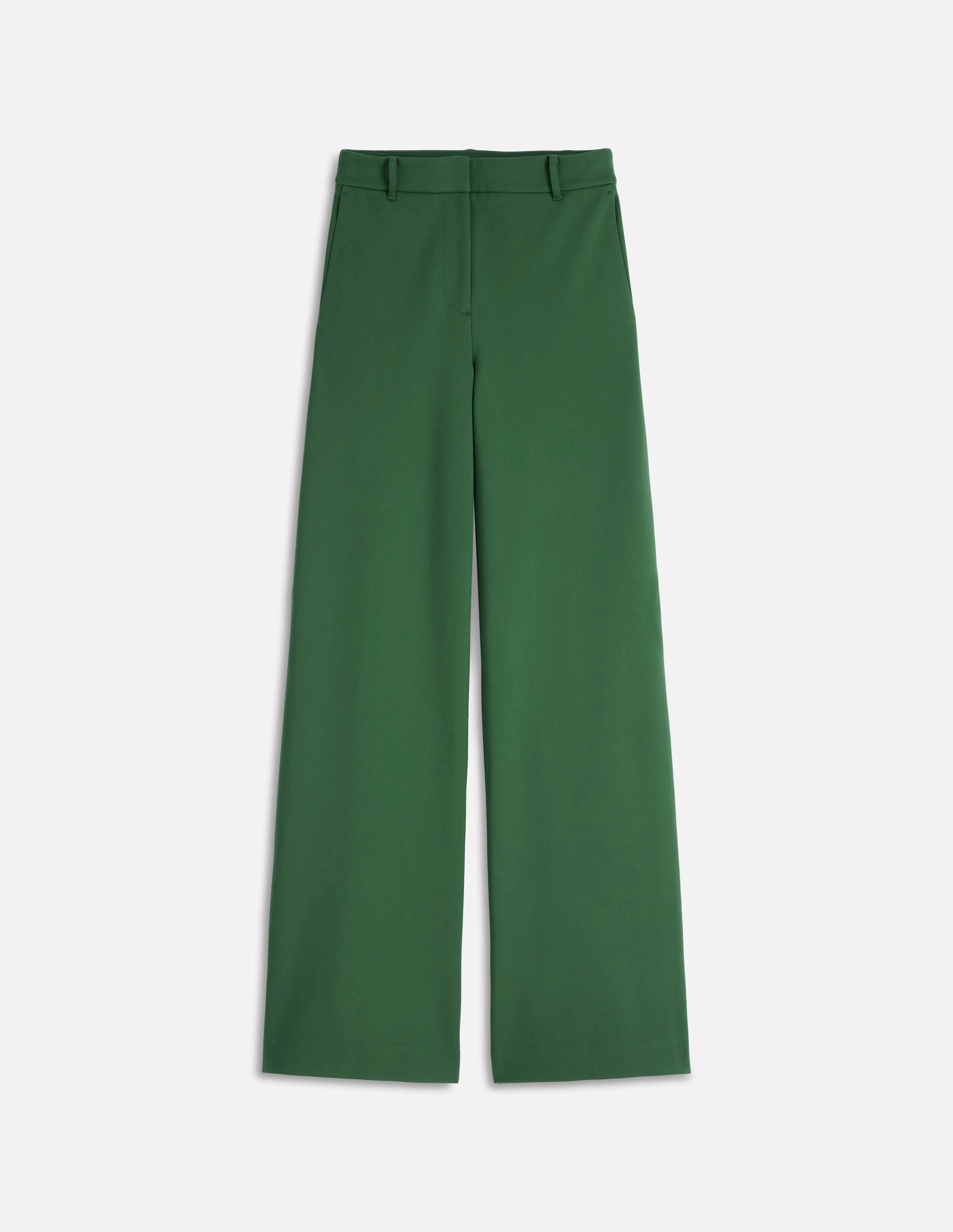 Performance Fit Belgravia Ponte Trousers-Hunter Green