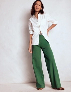 Smart Fit Belgravia Ponte Trousers-Hunter Green