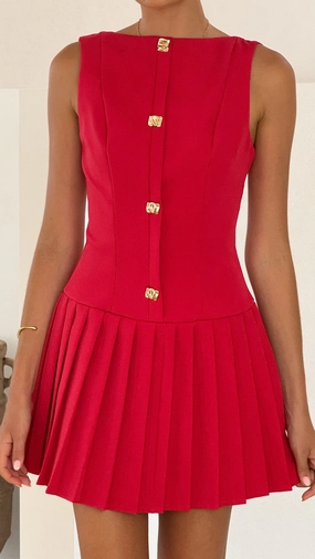 Vesperus Mini Dress - Red Relaxed Fit Look