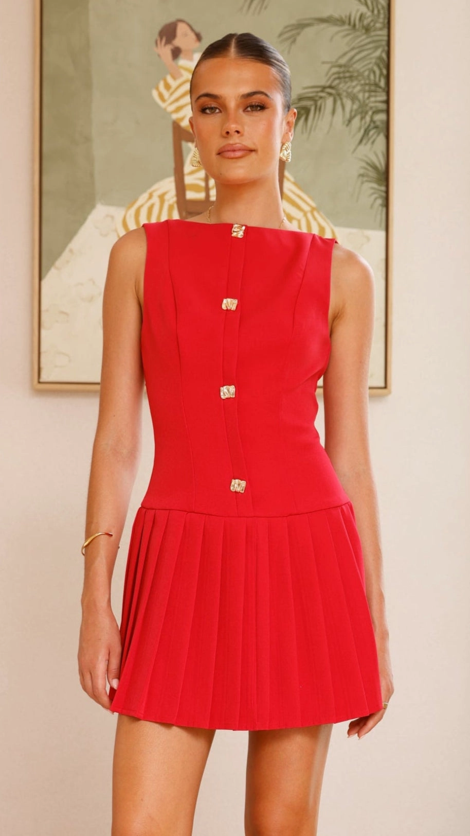 Vesperus Mini Dress - Red Casual maxi dress Evening-Wear