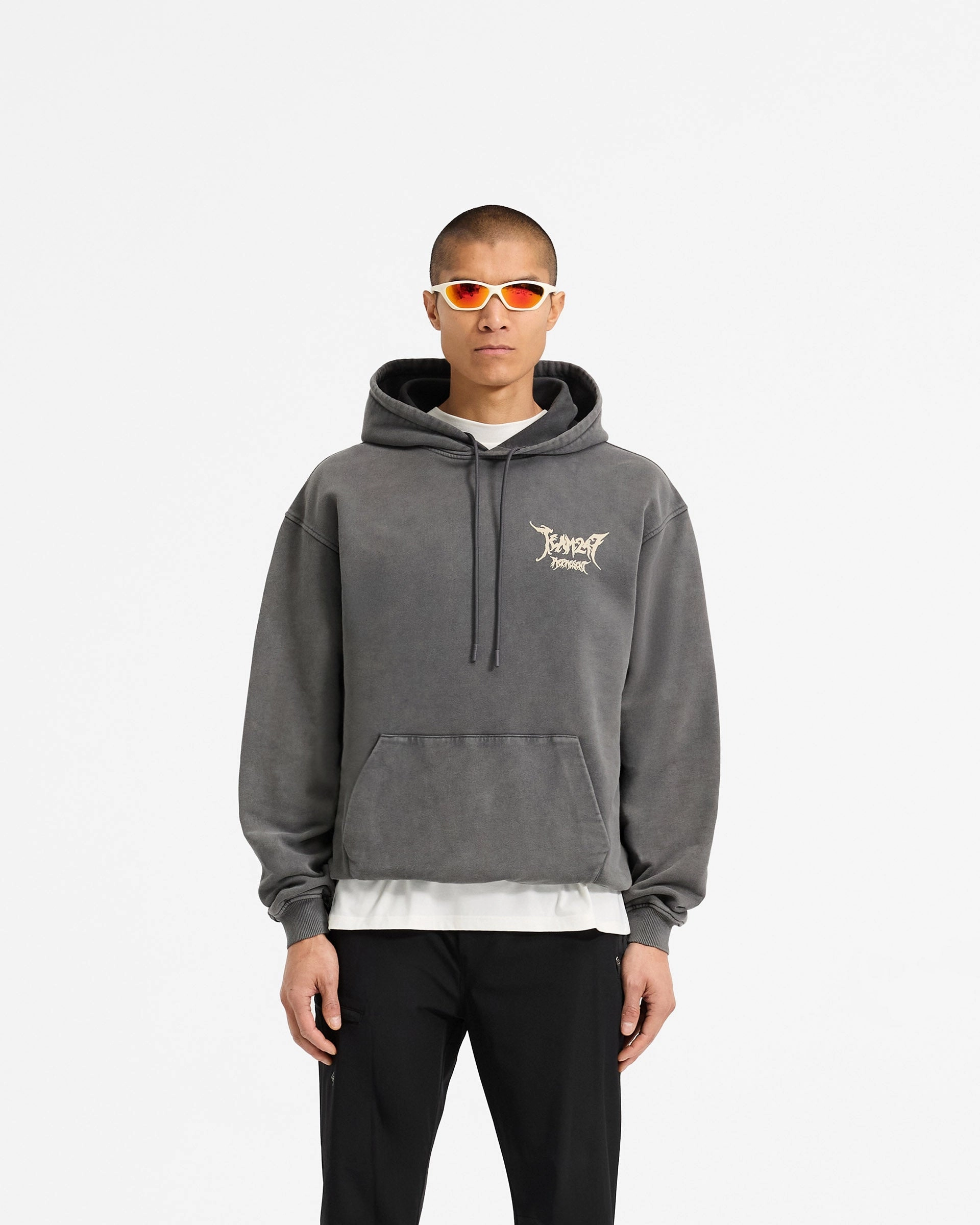 Team 247 X END Oversized Hoodie - Washed Grey City Style slim fit