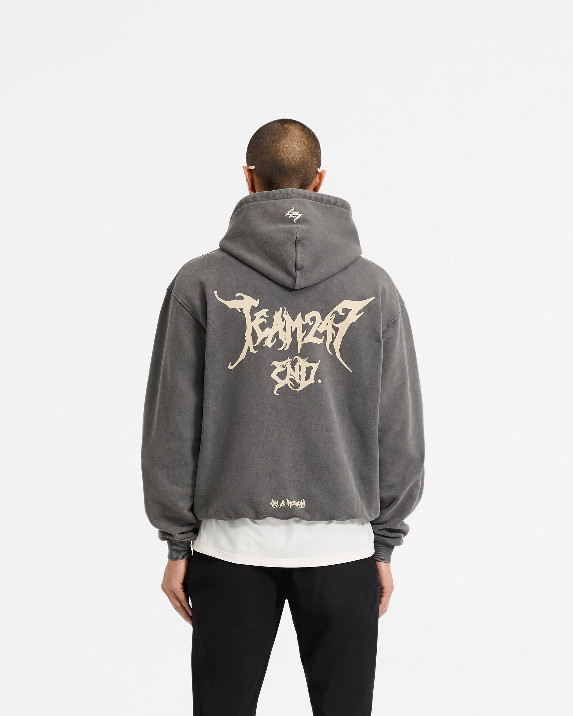 Team 247 X END Oversized Hoodie - Washed Grey Antelope like