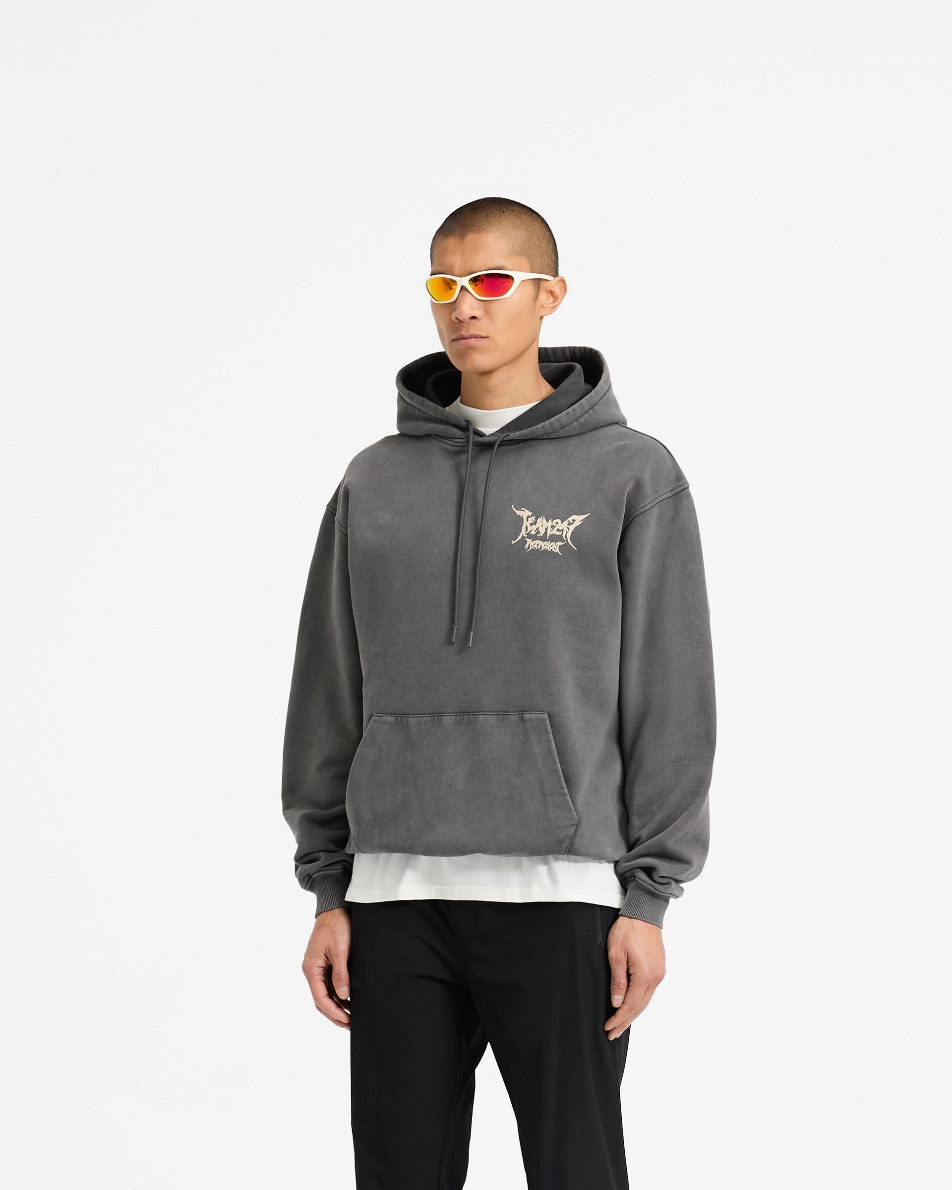 Team 247 X END Oversized Hoodie - Washed Grey Breathable Cotton