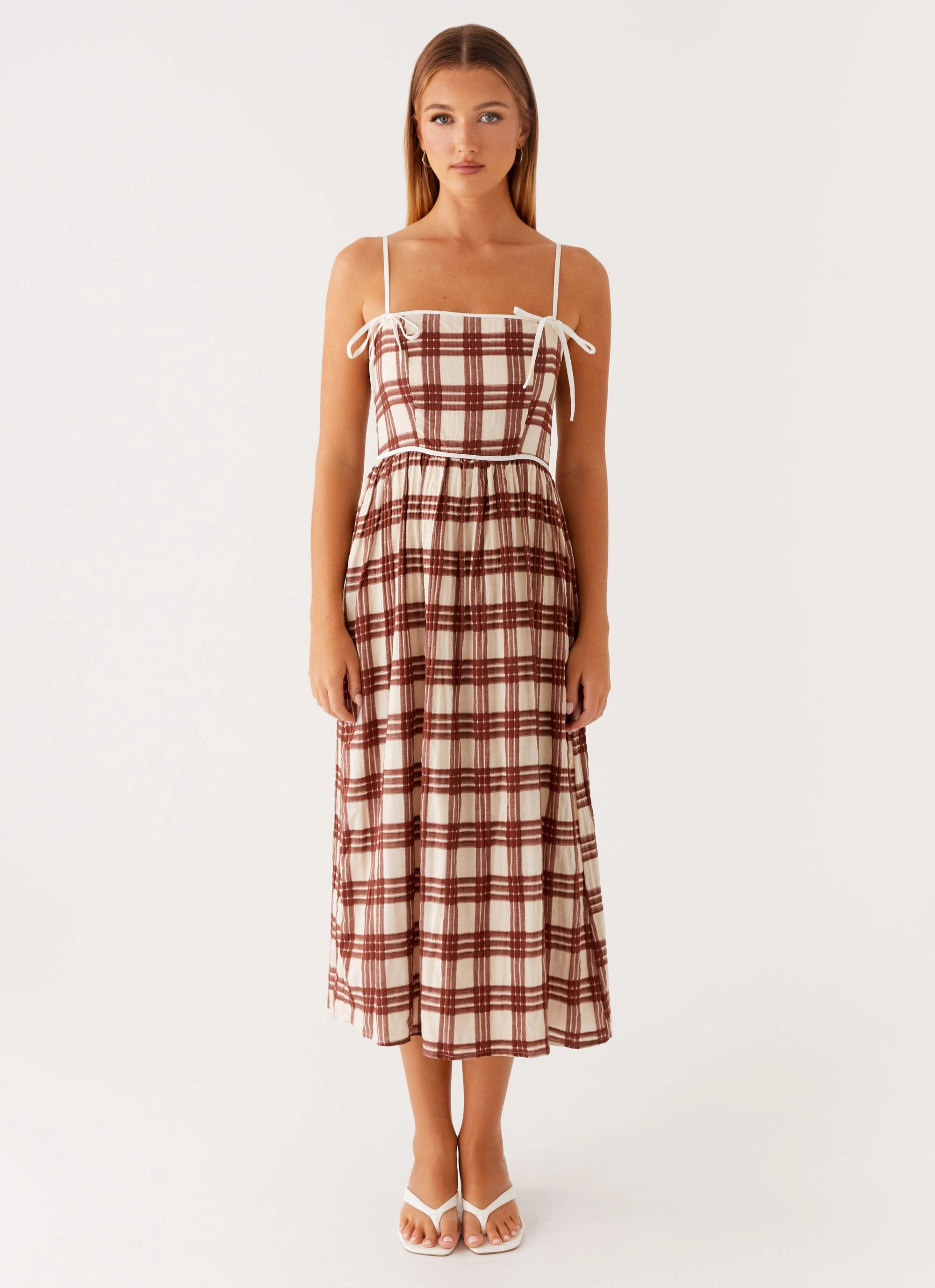 Glam Feel Active Outfit Shyanne Midi Dress - Chocolate Check