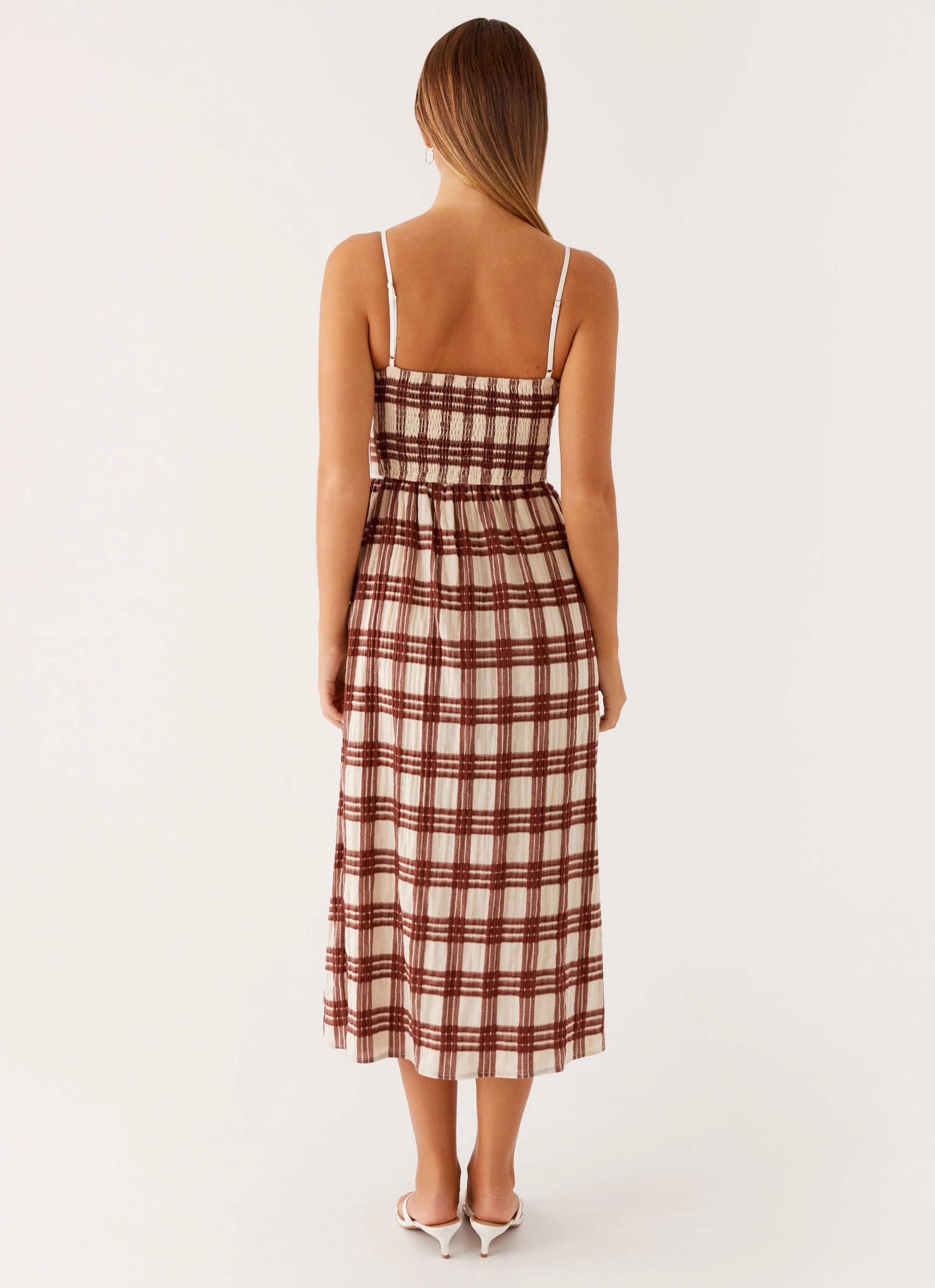 Seasonal Comfort Shyanne Midi Dress - Chocolate Check