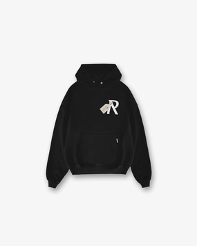 Luggage Tag Hoodie - Jet Black Casual Street Cool Weather
