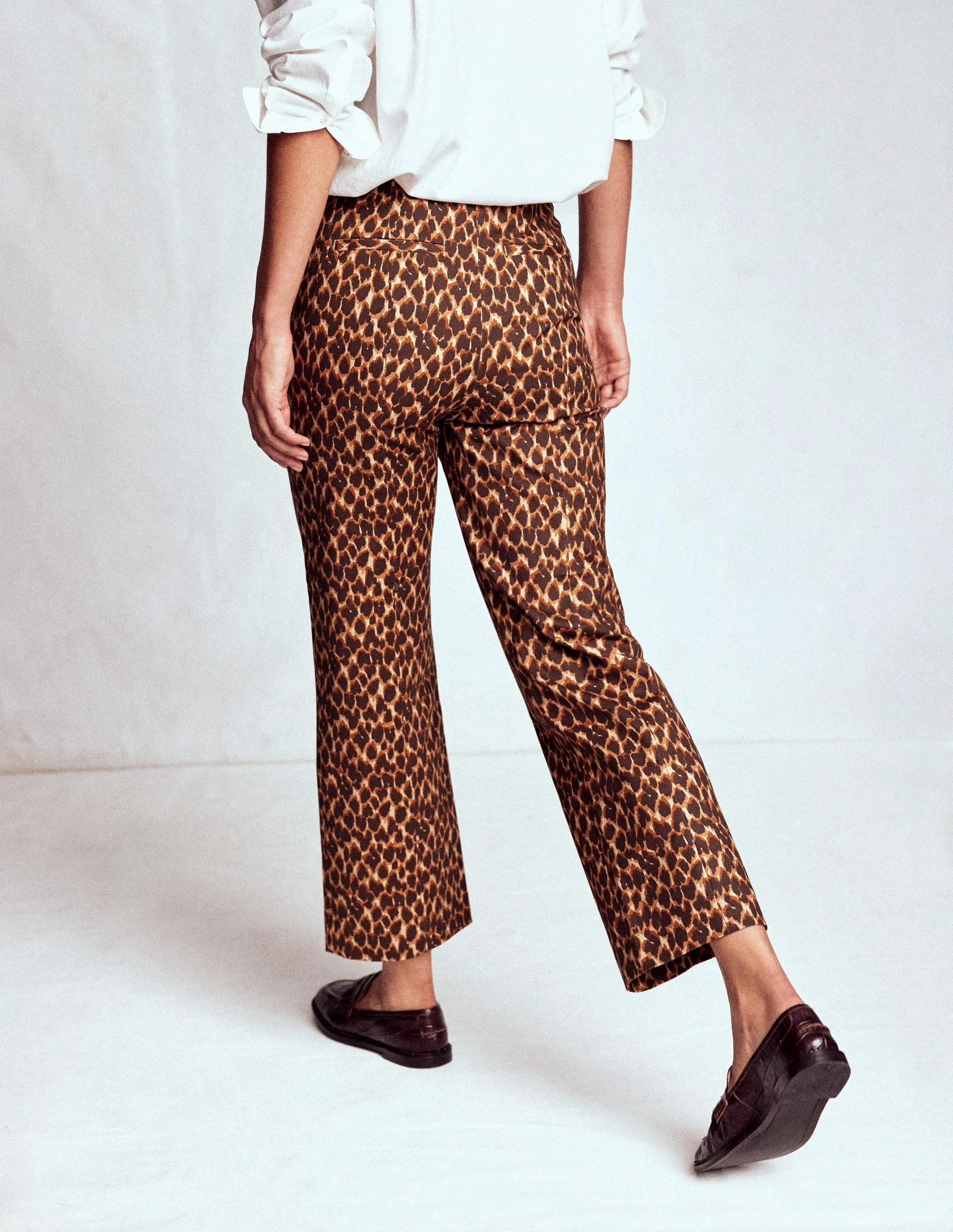 Durable Comfort DoubleLayeredFabric Smart 7/8 Trousers-Multi, Abstract Leopard