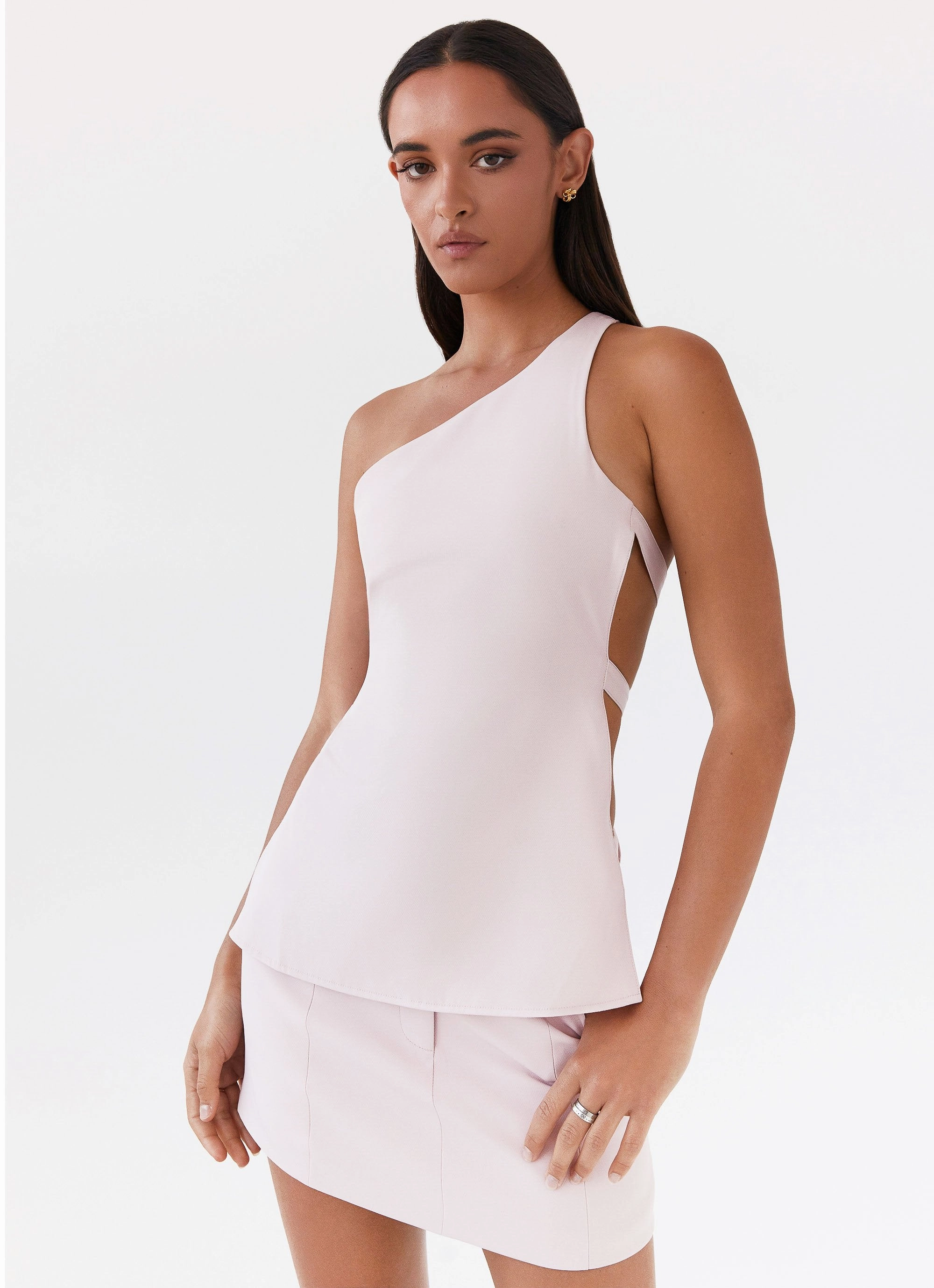 Zeina Suiting Mini Skirt - Pink Simple Styling Aesthetic Fit