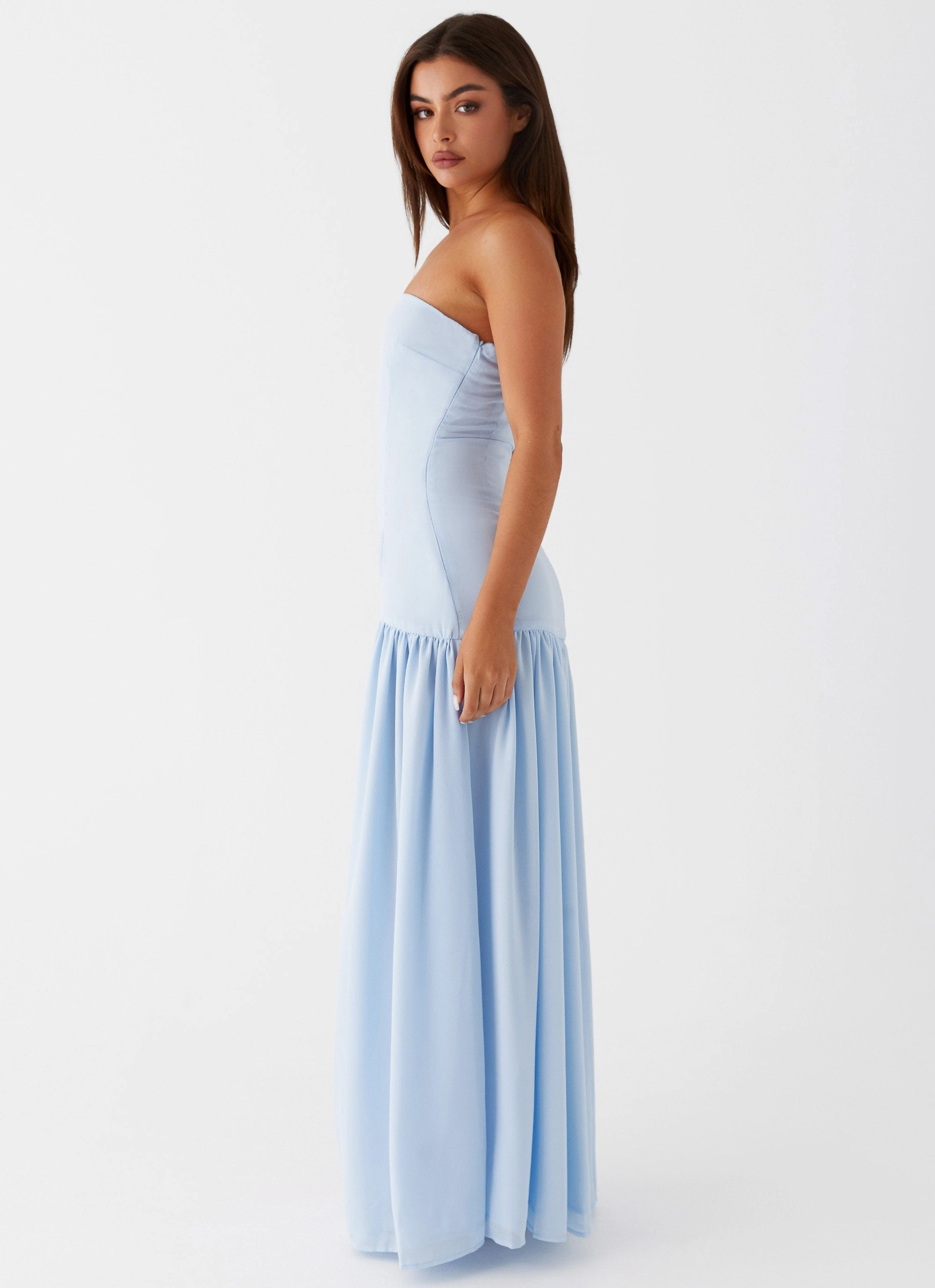 Balanced Shape Light Mood Eden Strapless Maxi Dress - Blue