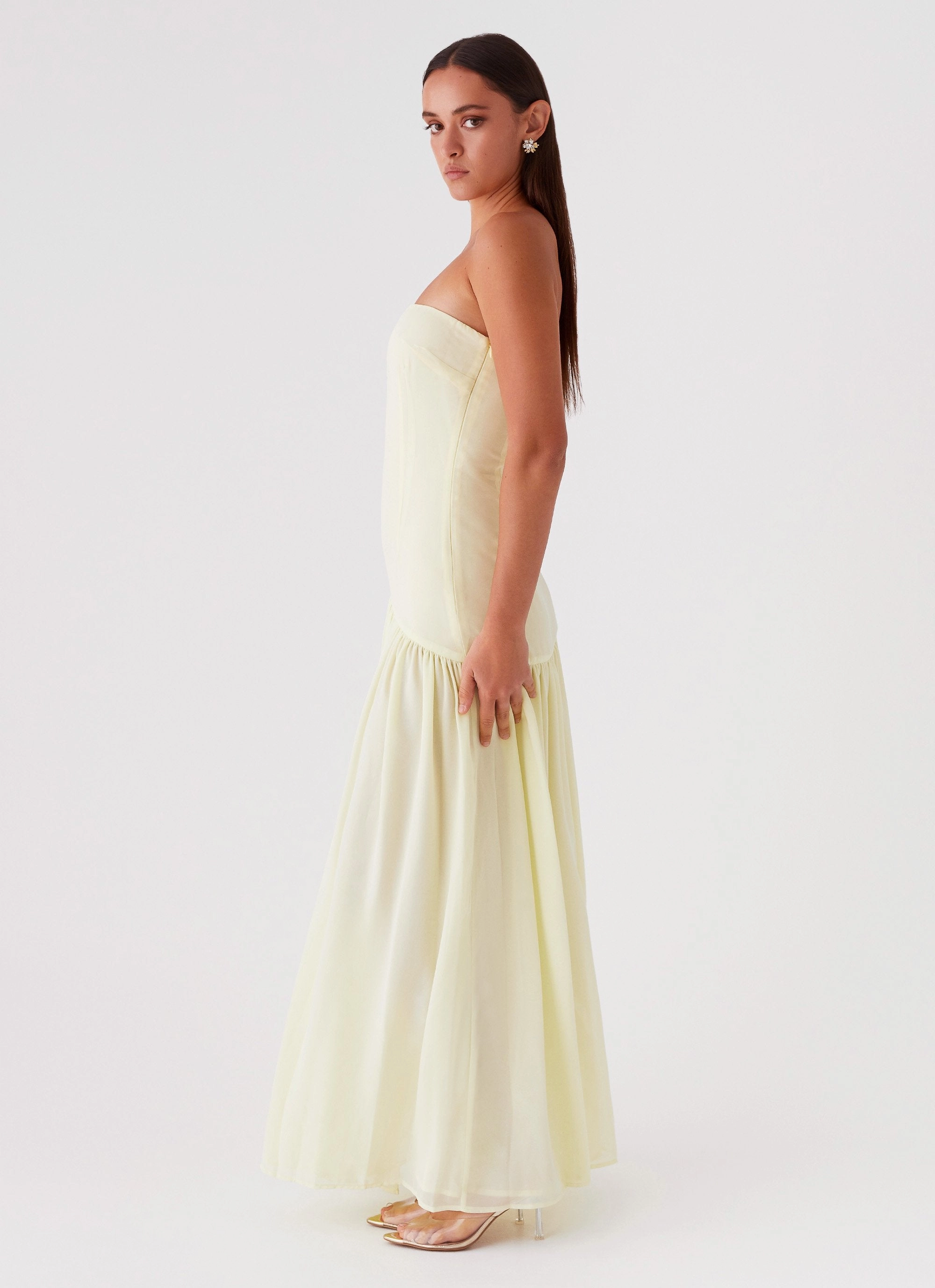 Eden Strapless Maxi Dress - Yellow Bold Fashion Workwear