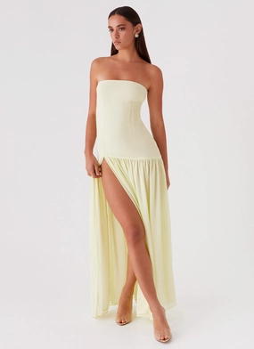 Eden Strapless Maxi Dress - Yellow All Wear Layered Comfort Wear