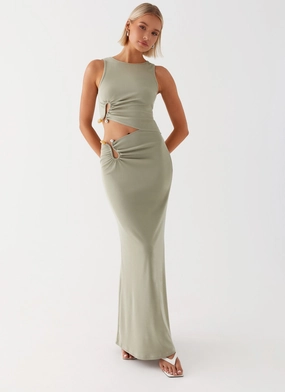 Lennox Maxi Dress - Sage Unique Print