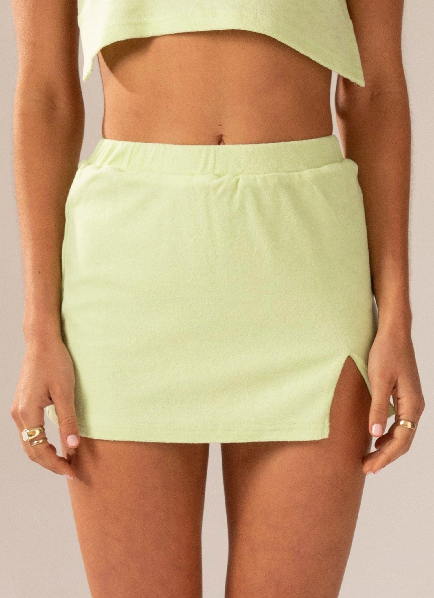 Invisible Seams Changing Seasons Terry Mini Skirt - Lime Green