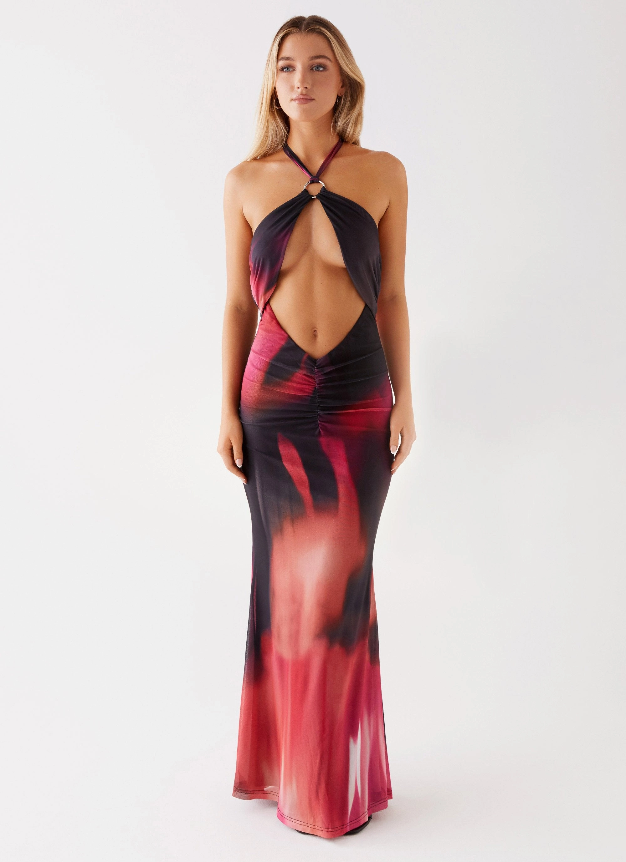 Saturated Hue Timeless-Classic Rheanna Maxi Dress - Pink Print