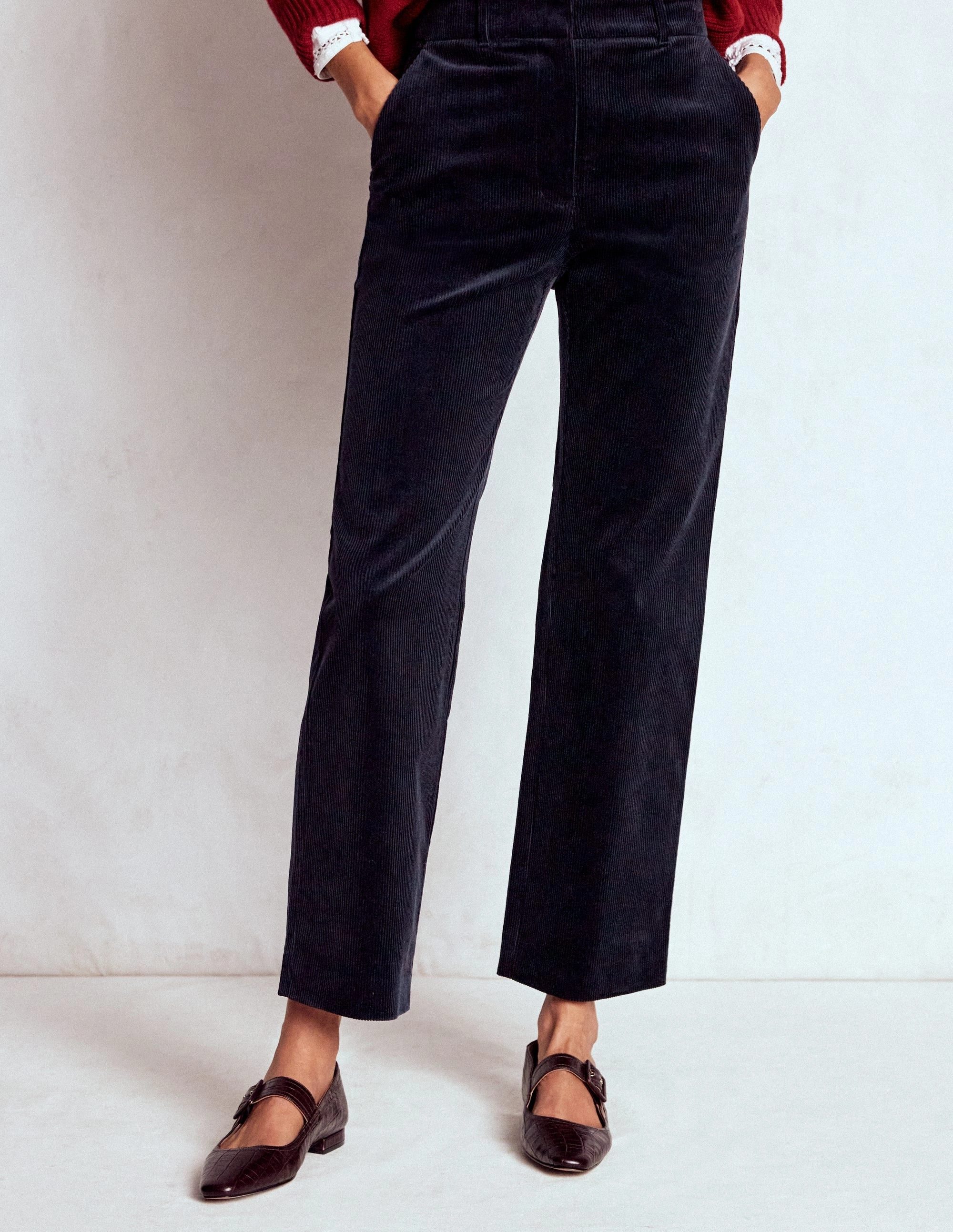 Canonbury Cord Trousers-Navy Airy Feel Comfort Stretch