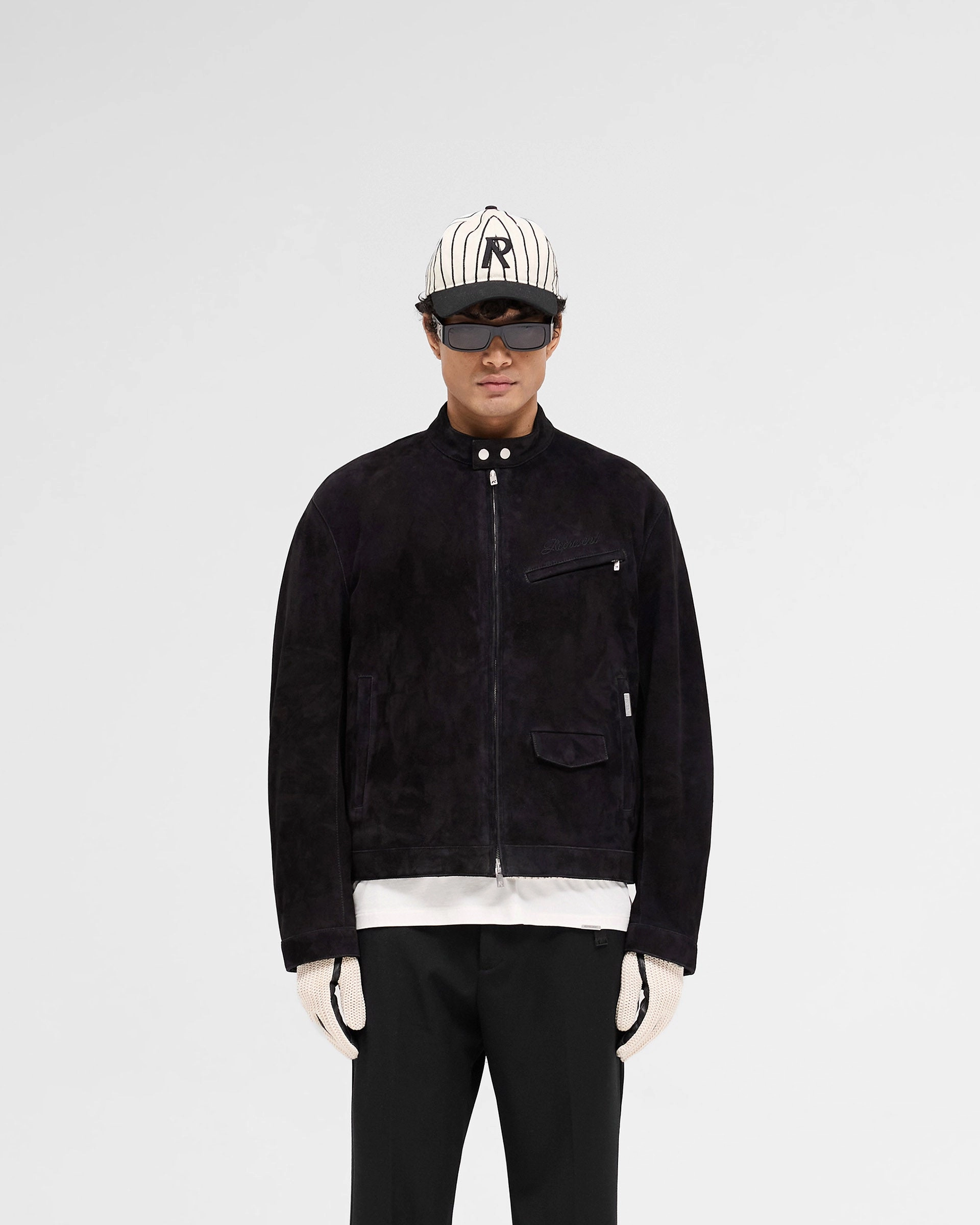 Overdrive Suede Jacket - Jet Black Heat Resistant Fabric Minimal Daily Fit