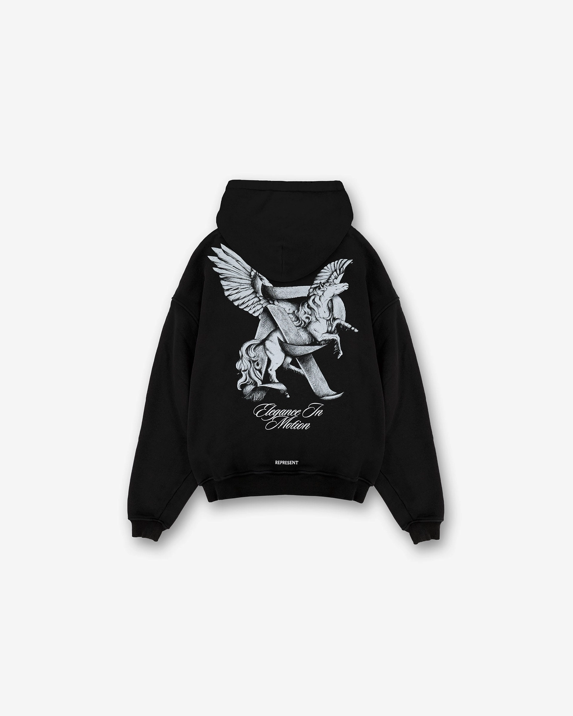 Elegance In Motion Hoodie - Jet Black Workout Warmup Vintage Appeal