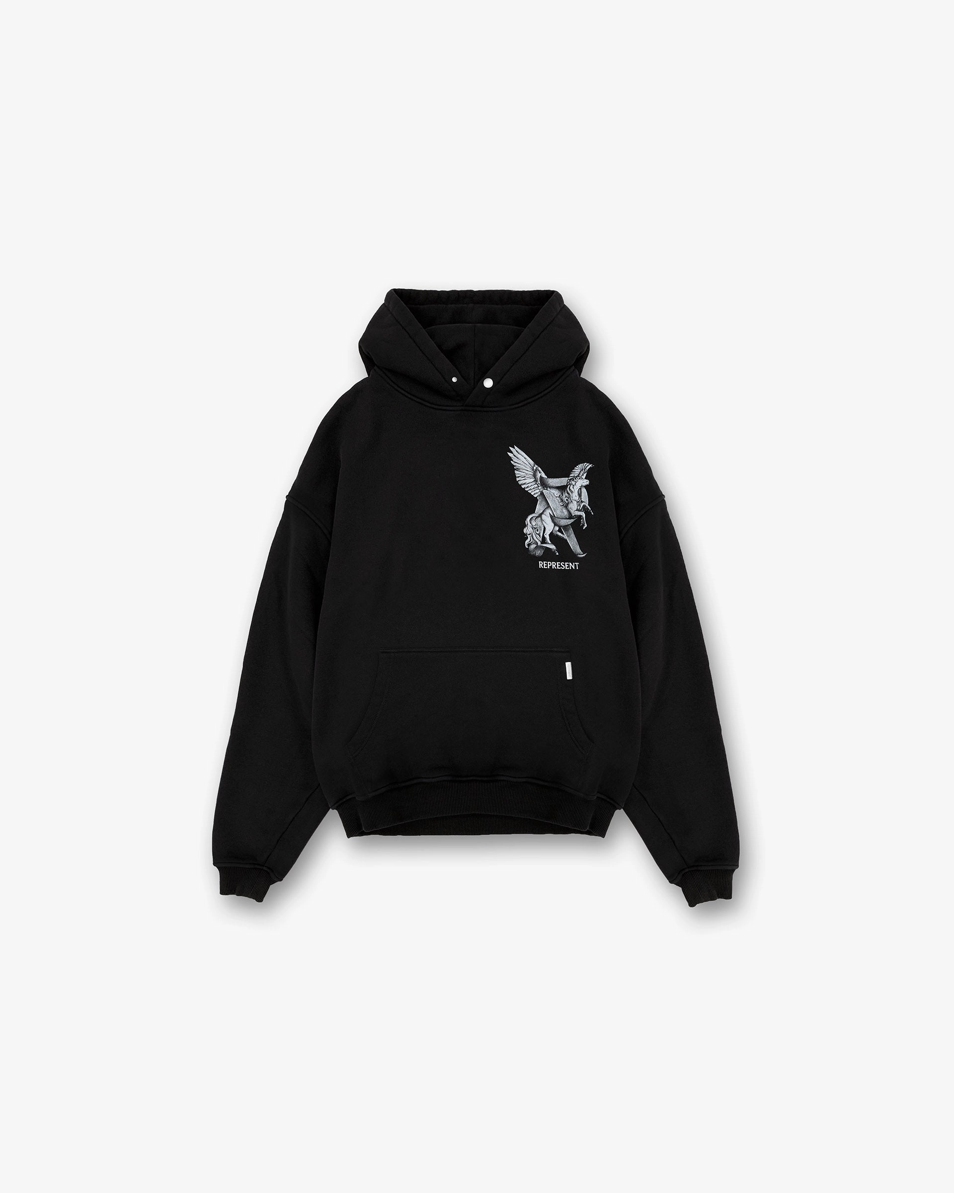 Elegance In Motion Hoodie - Jet Black Sleek Waistband