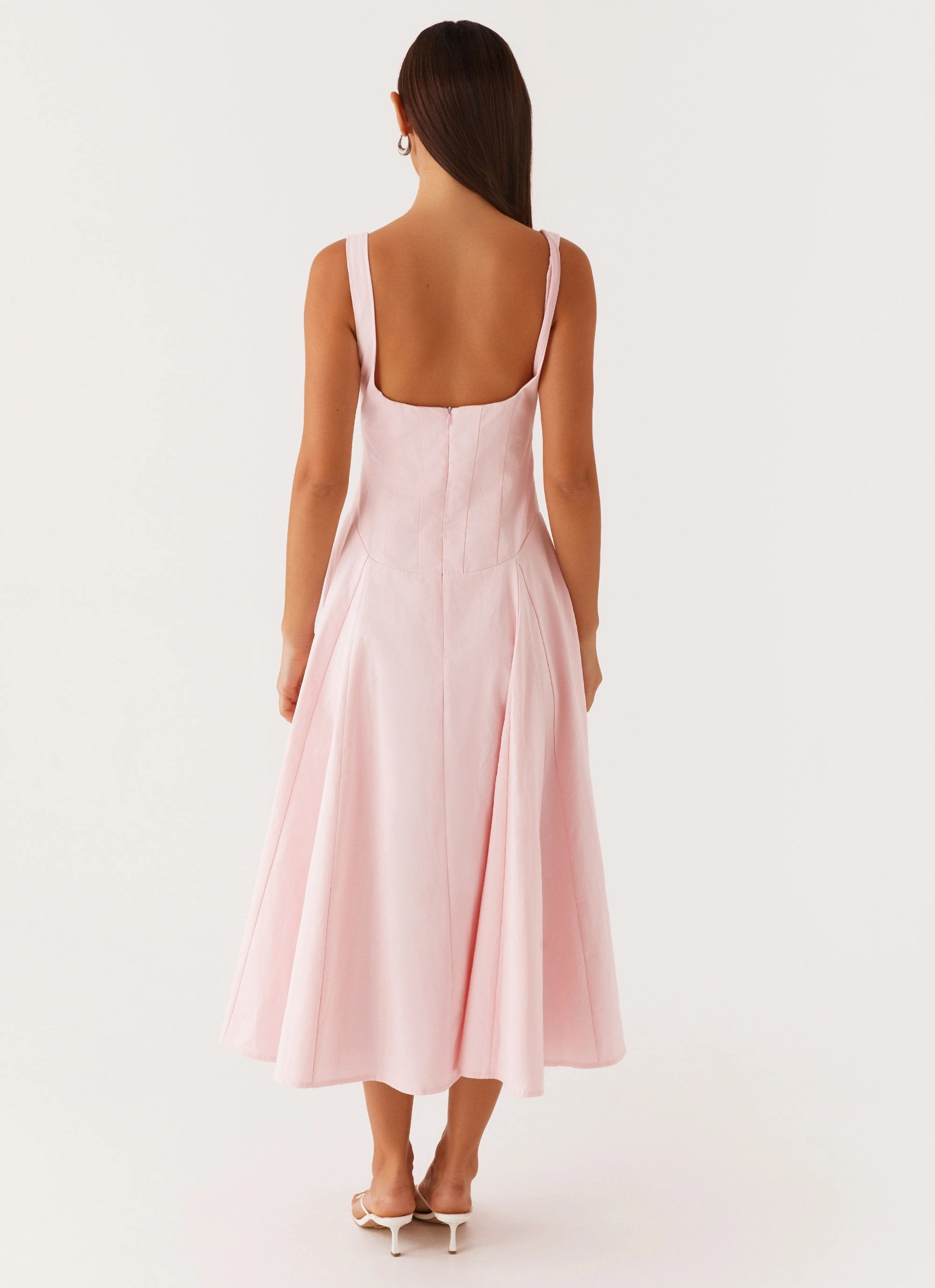 Relax Mode Ebony Midi Dress - Pastel Pink