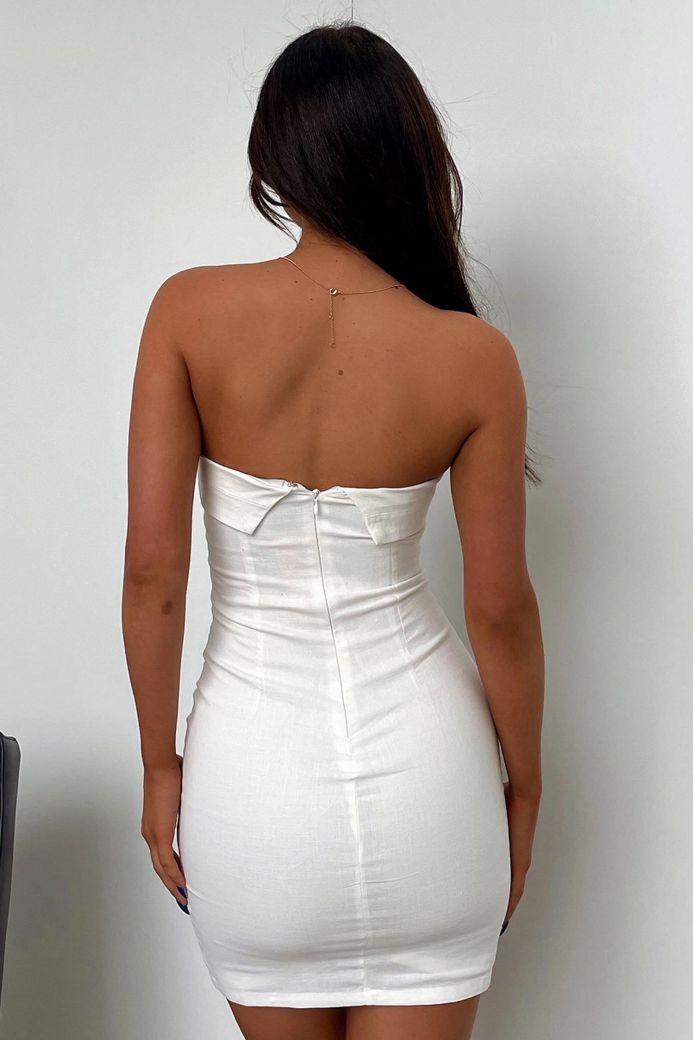 Refined Line Charms Dress - White