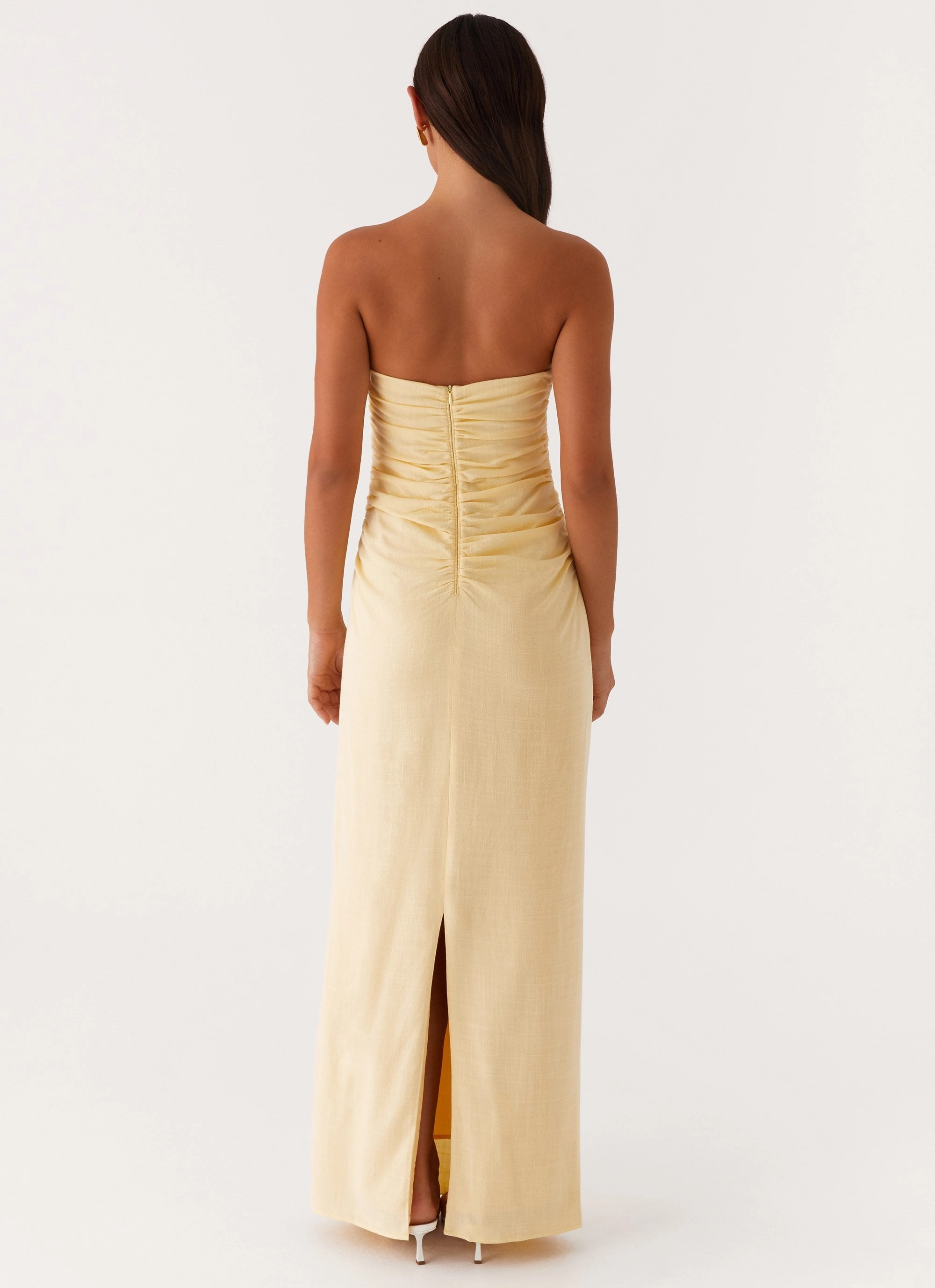 Xena Gathered Maxi Dress - Yellow Smart Fashion