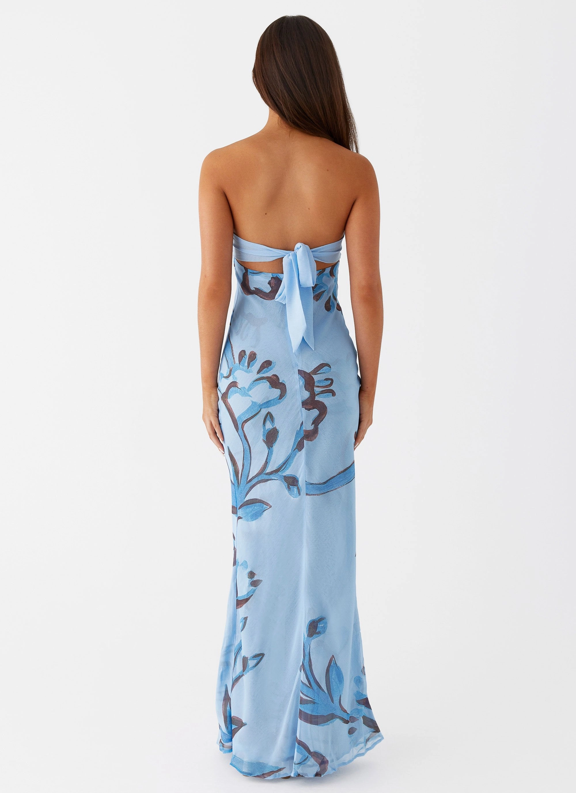 Slimming Shape Tropicana Maxi Dress - Blue Floral
