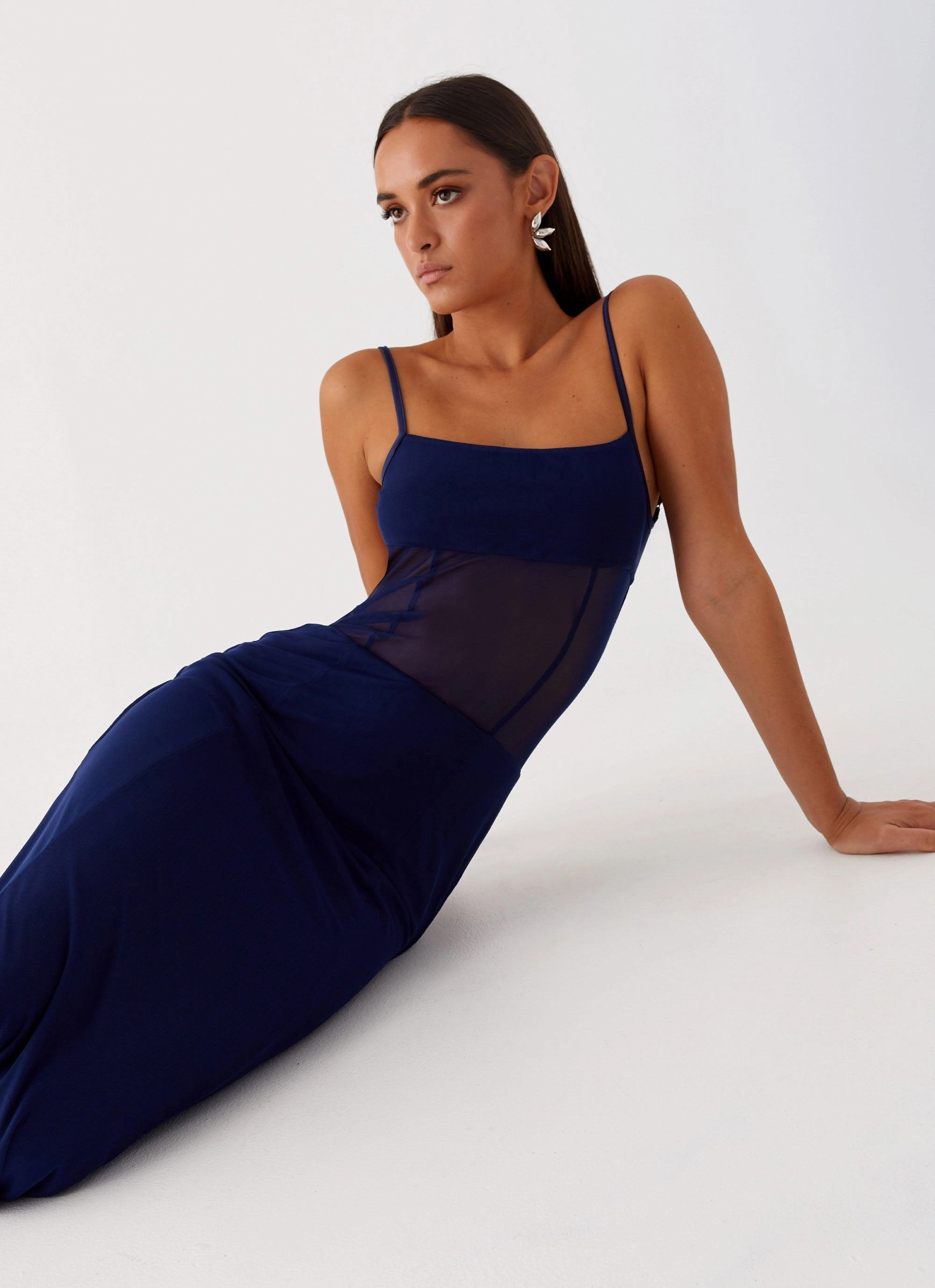 Miranda Maxi Dress - Navy Full Coverage