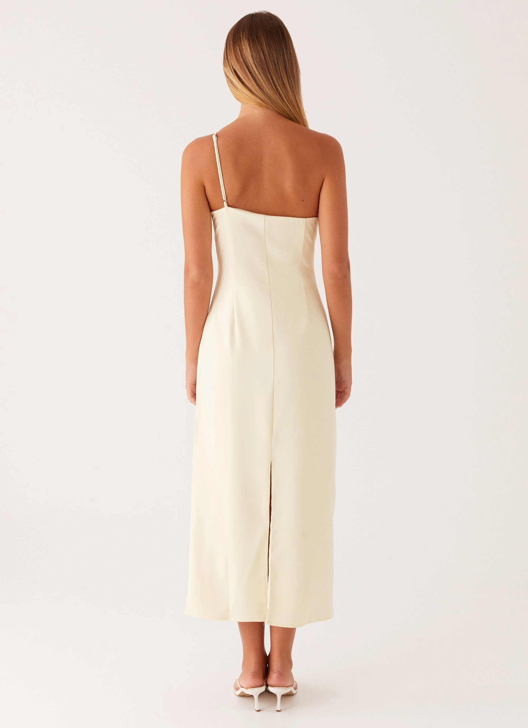 Sweetpea Midi Dress - Yellow Texture Soft Sleek Texture