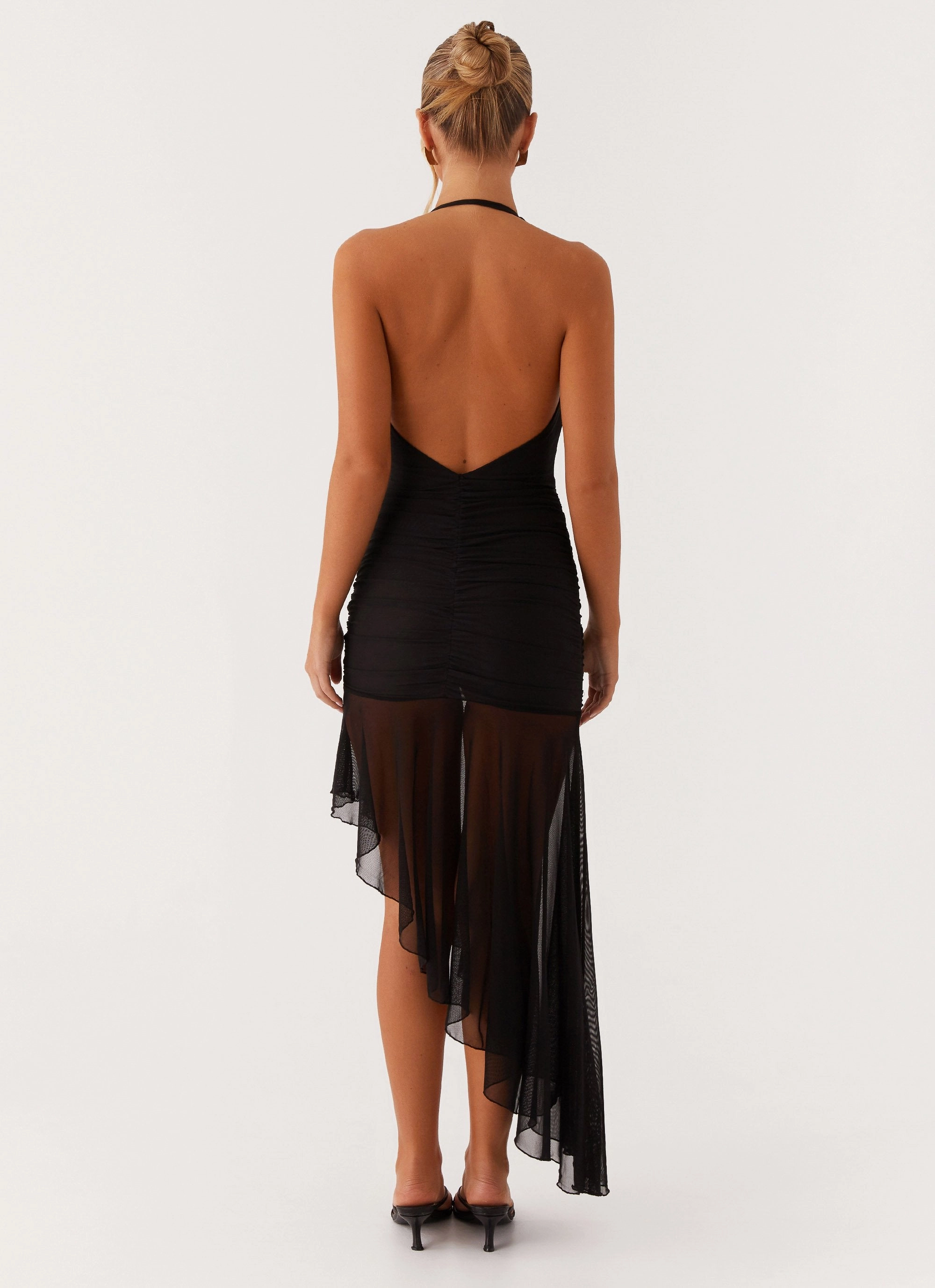 Take Time Midi Dress - Black Romantic Hour Lace Detail