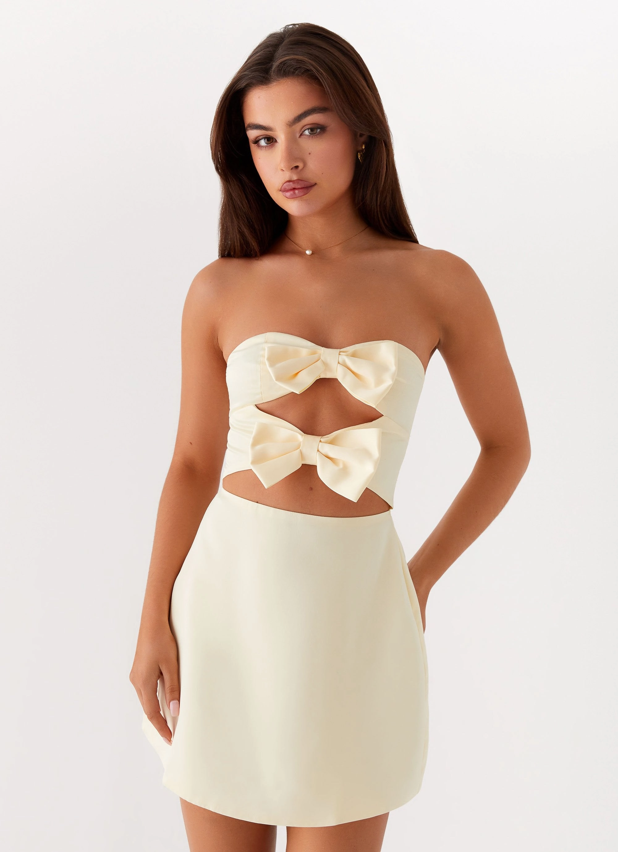 Girl Crush Bow Mini Dress - Lemon Smart And Comfortable Fall Style