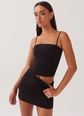 Summer Picnic Travel Influence Eliana Suit Mini Skirt - Black