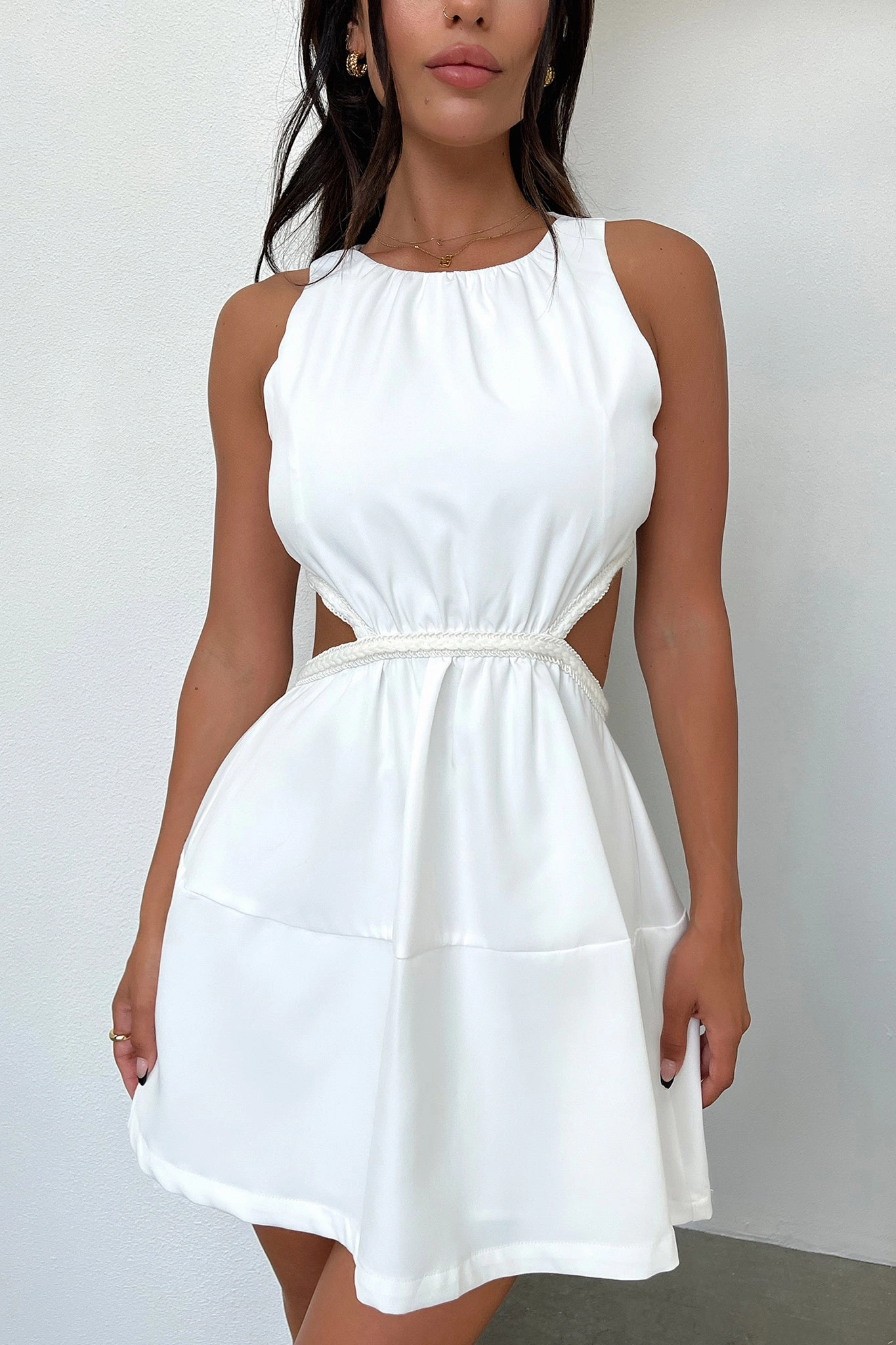 Chilly Weather Comfort Elita Dress - White