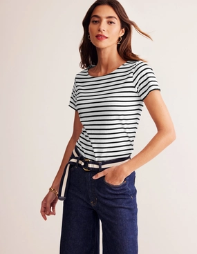 Adjustable Fit System Ella Short Sleeve Breton-Ivory, Black