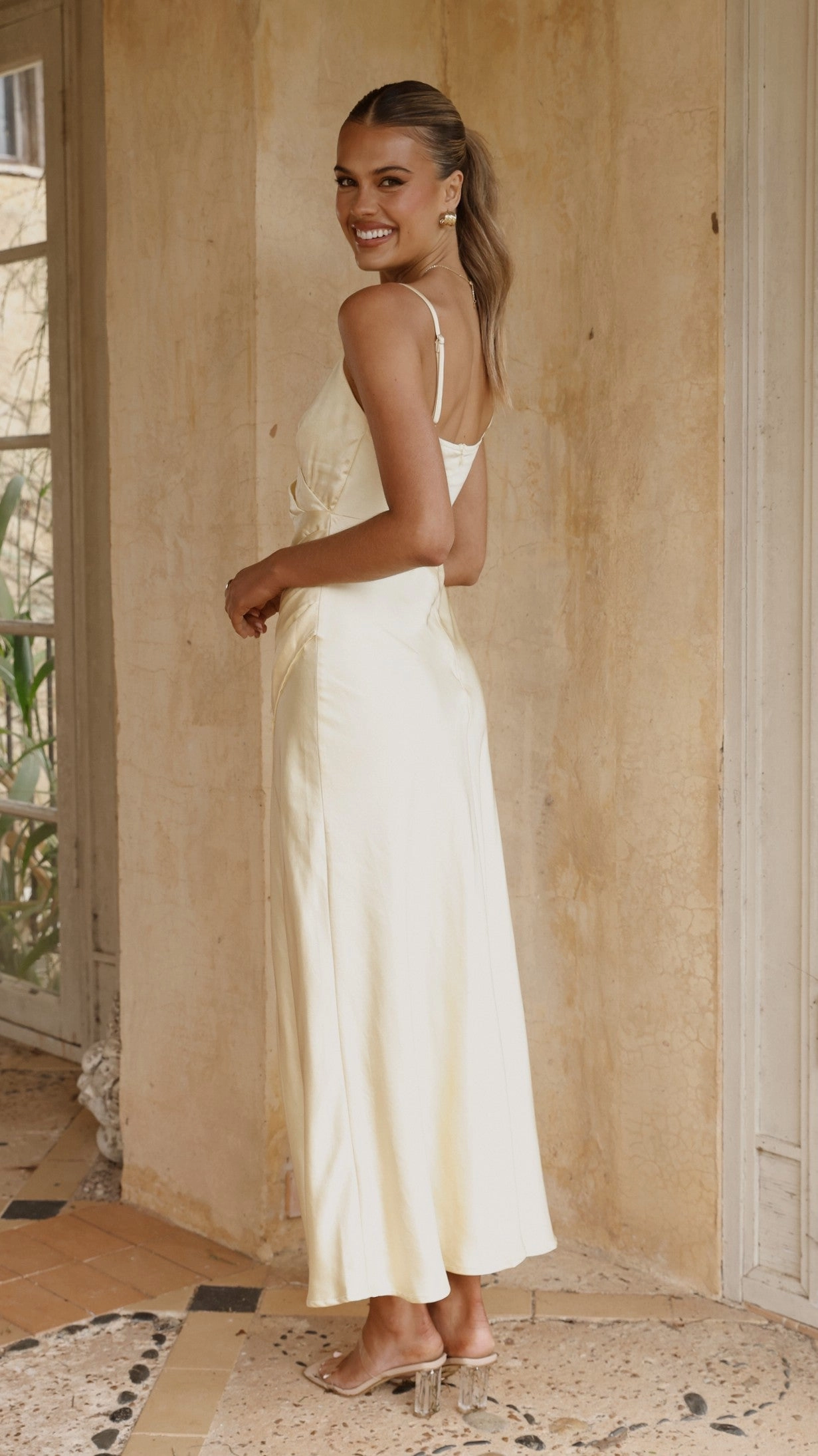 BreathableLining Elsa Midi Dress - Yellow