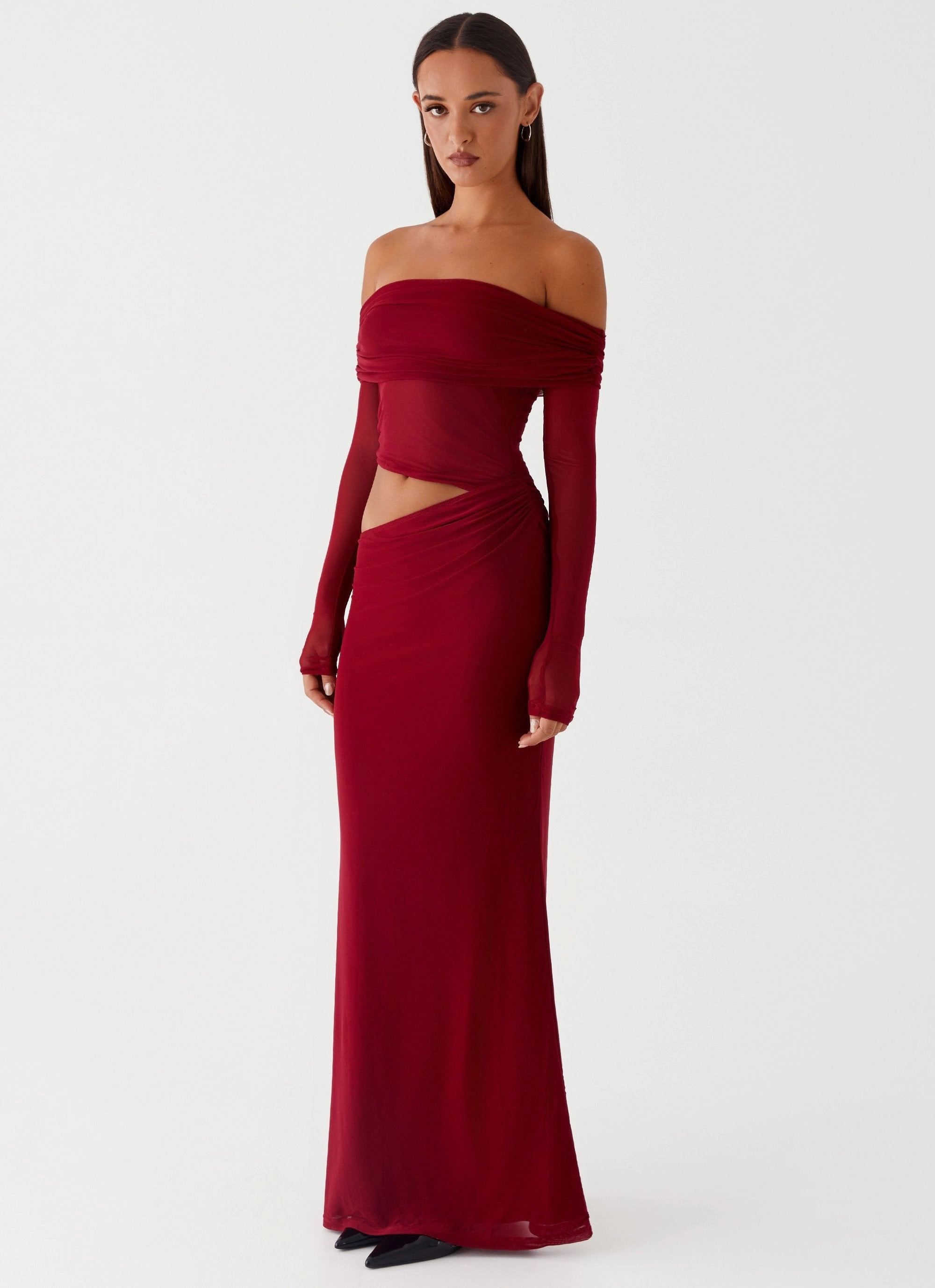Bright Bloom Emery Maxi Dress - Cherry Red