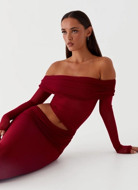 Romantic Soft Emery Maxi Dress - Cherry Red