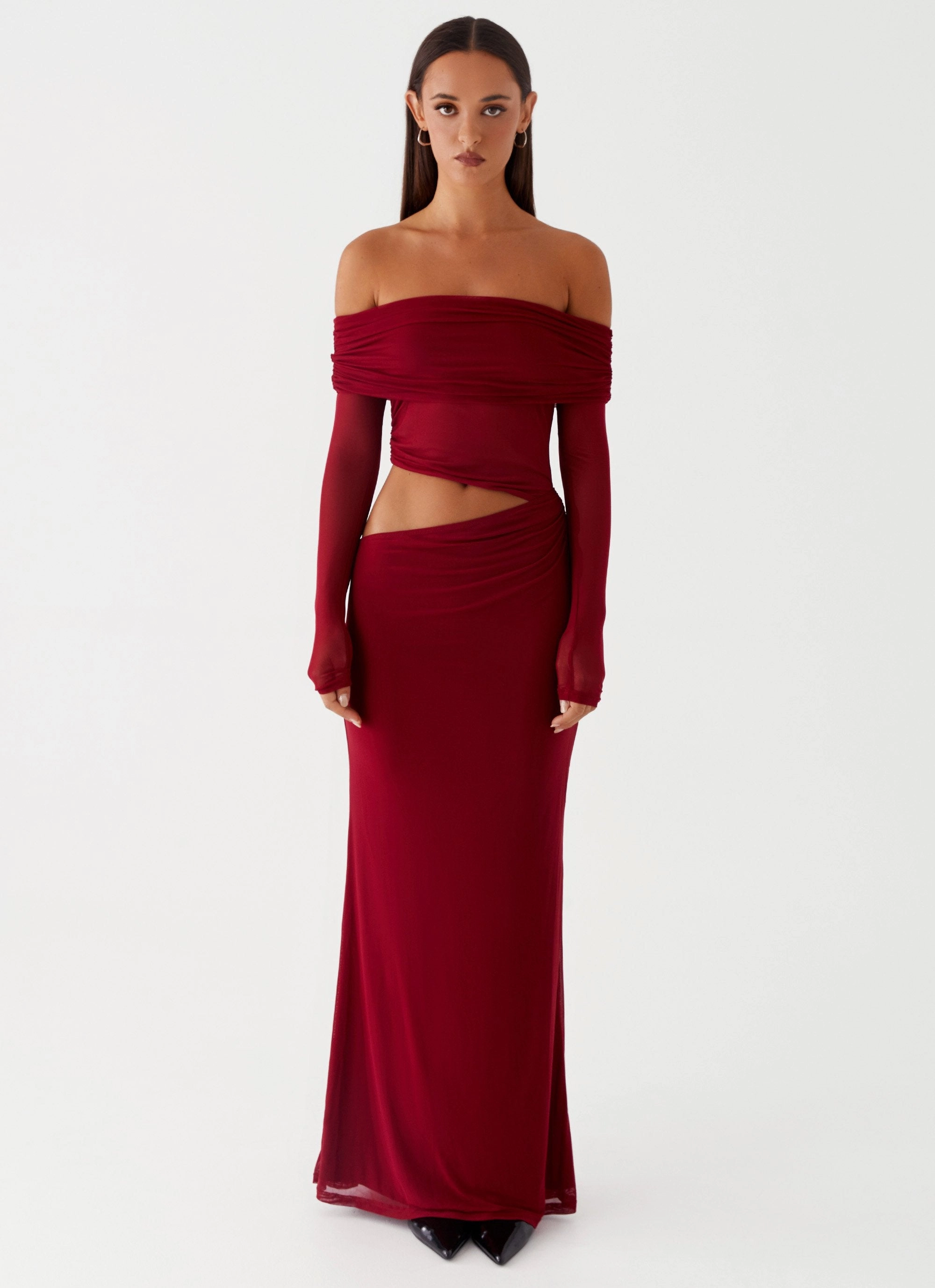 Emery Maxi Dress - Cherry Red Chic Fit Tailored Fit