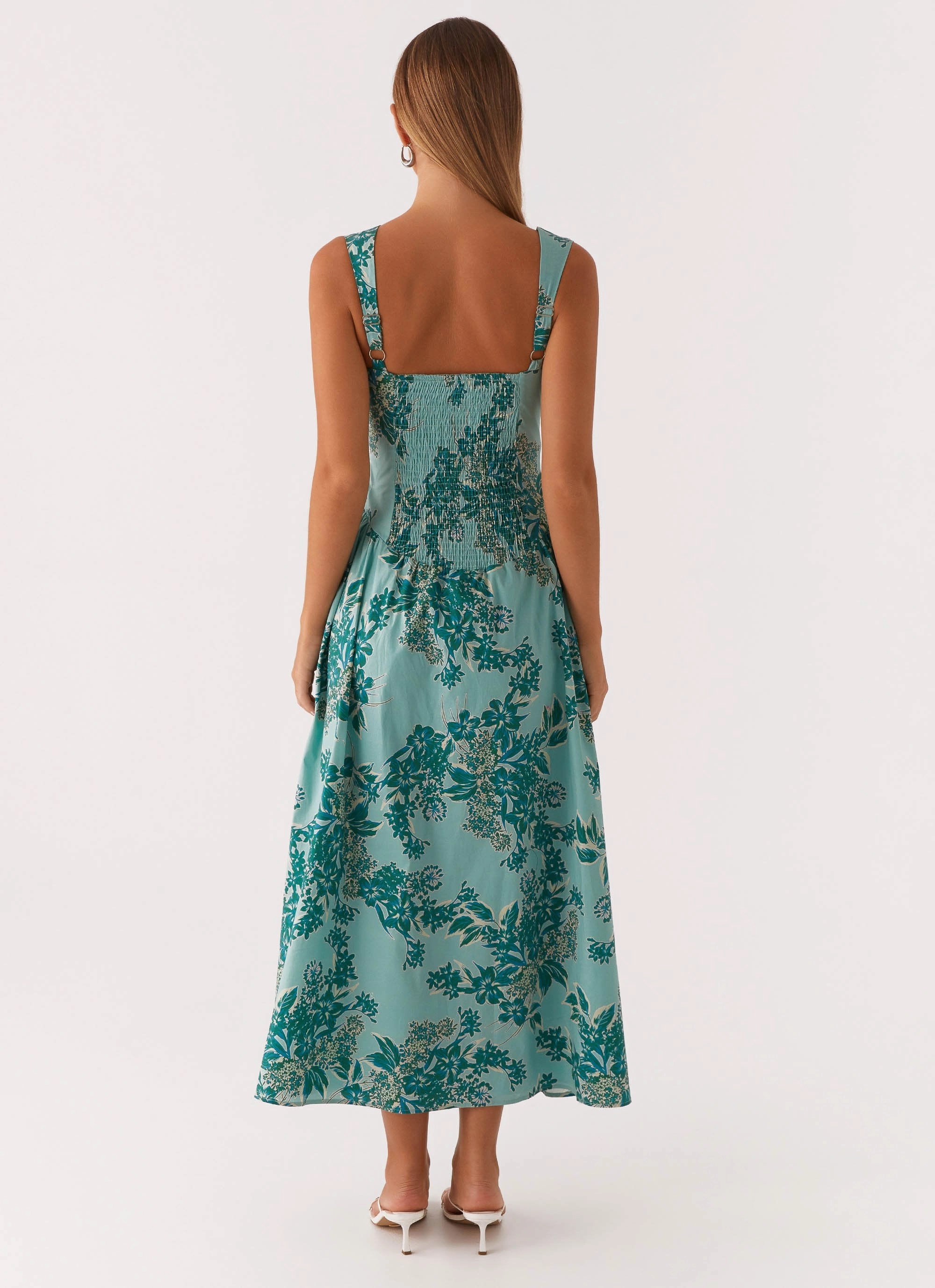 Emmalina Midi Dress - Cloud Nine Floral Lace Fine