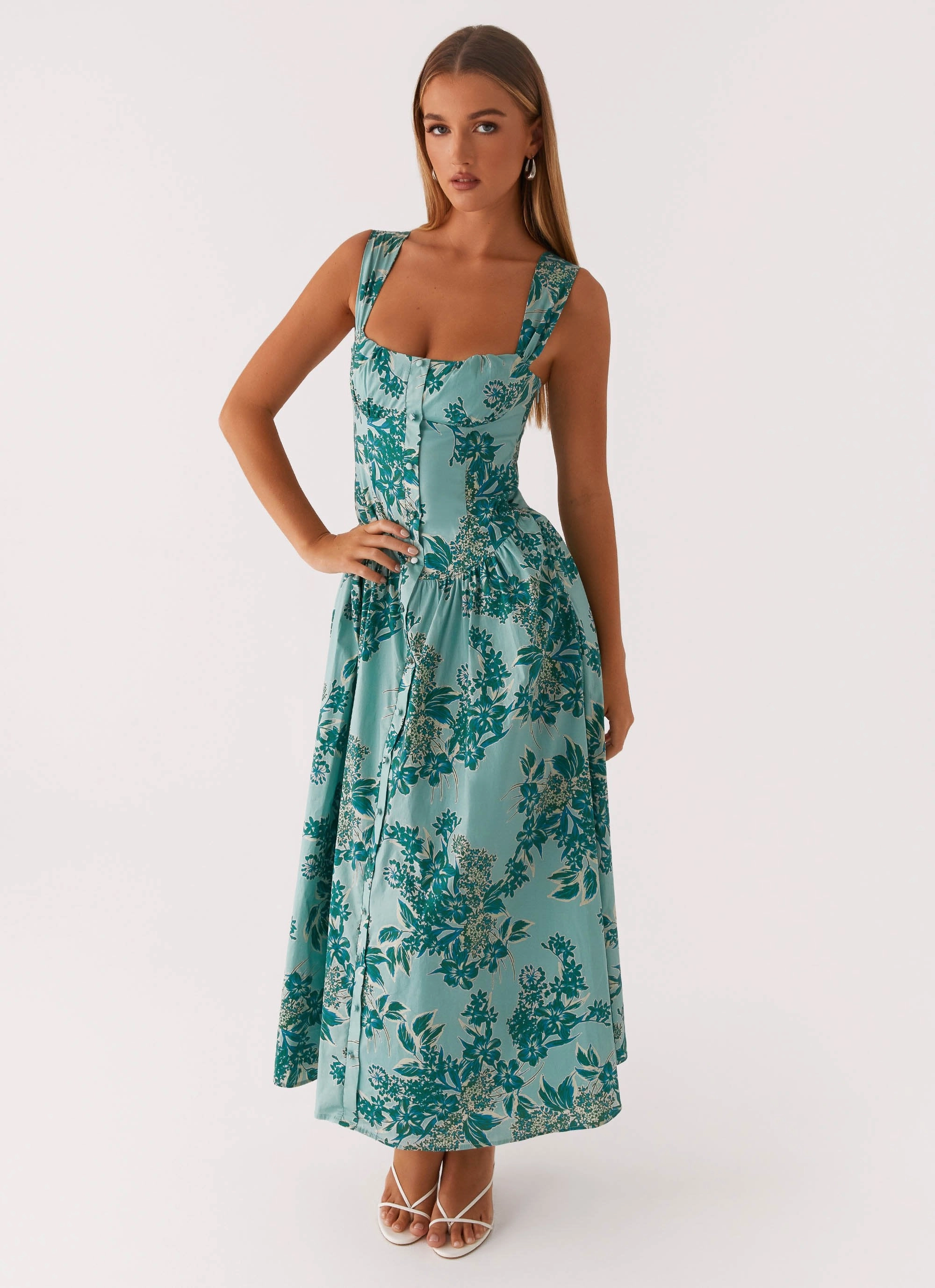 Sharp Mood Emmalina Midi Dress - Cloud Nine Floral