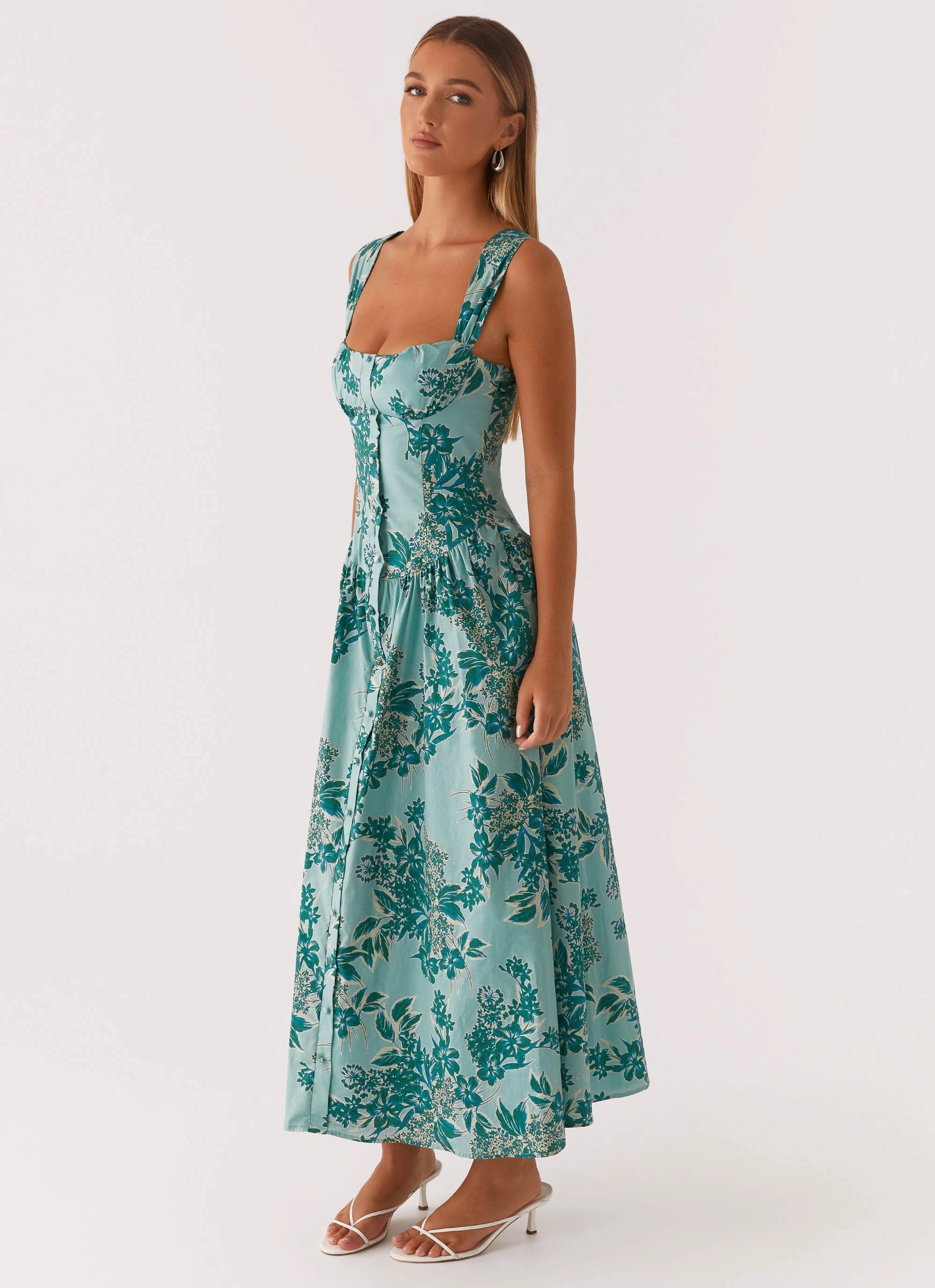 All Time Emmalina Midi Dress - Cloud Nine Floral
