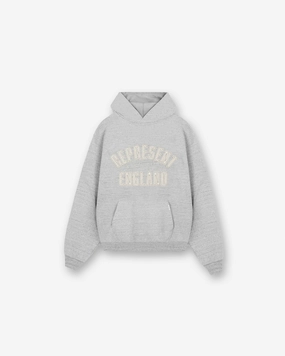 Comfy Waistband England Applique Hoodie - Grey Marl