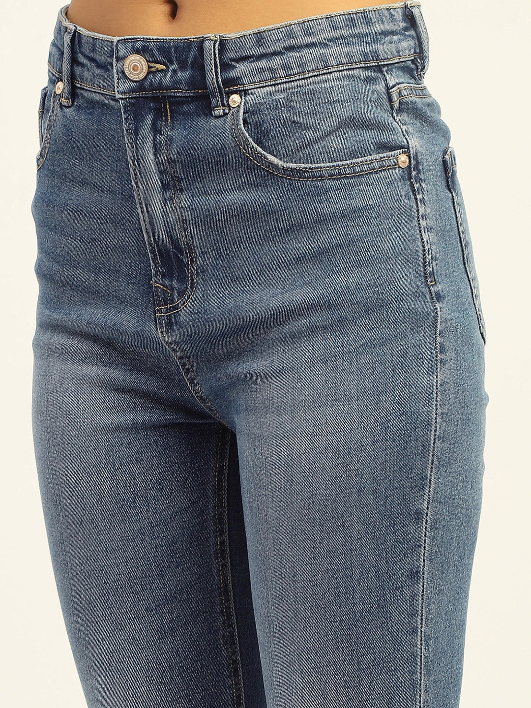 Madame Skinny Fit Raw Hem Cotton Light Blue Denim Teen Outfit Bold Urban Explorer