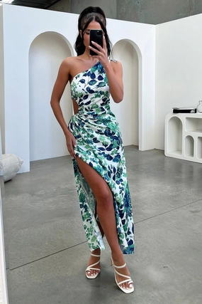 Eco Friendly Erika Maxi Dress - Green Floral