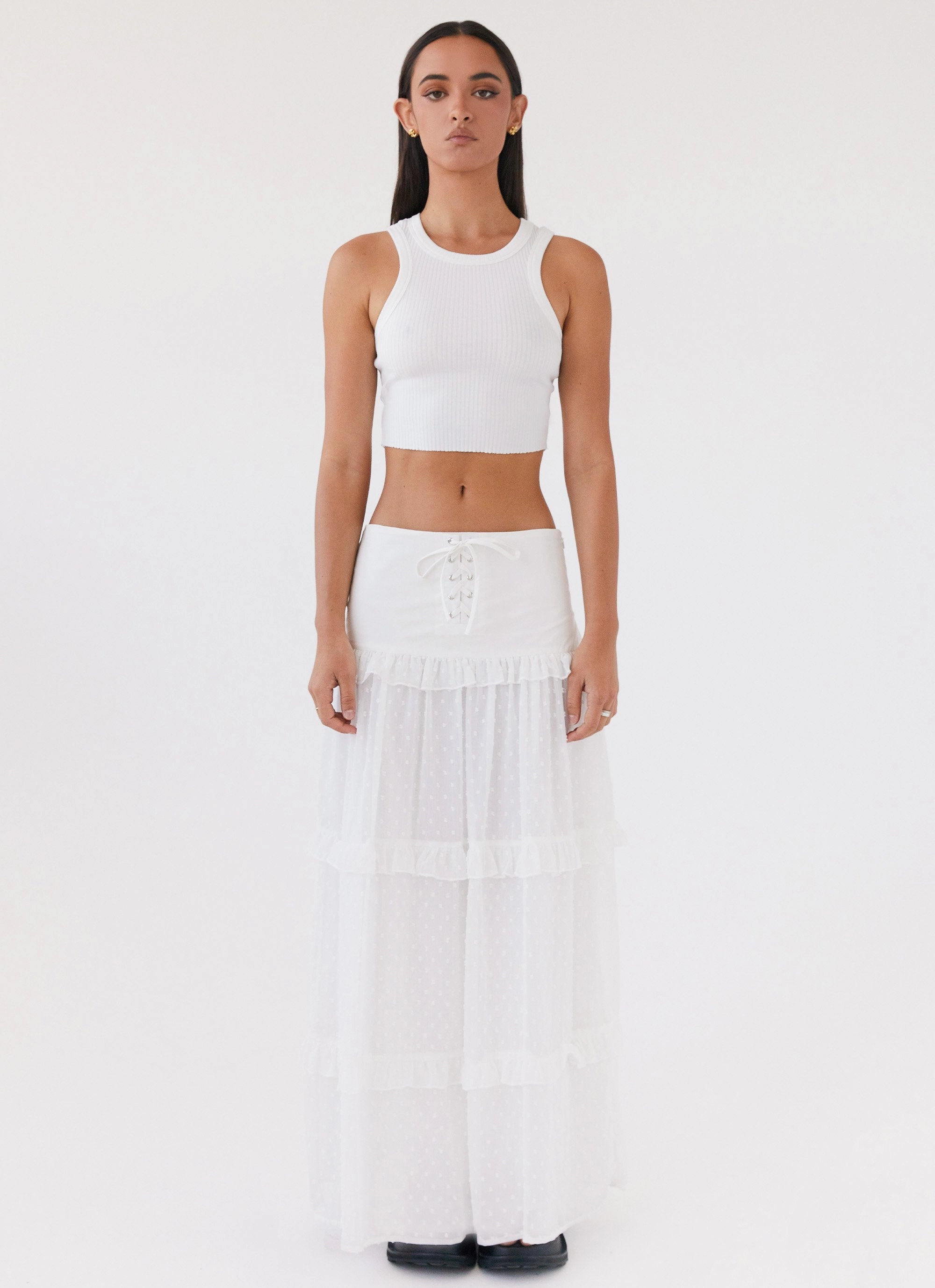 Clean Mood Versatile Outfit Esmeralda Maxi Skirt - White