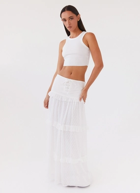 Subtle Details Gentle Wear Esmeralda Maxi Skirt - White