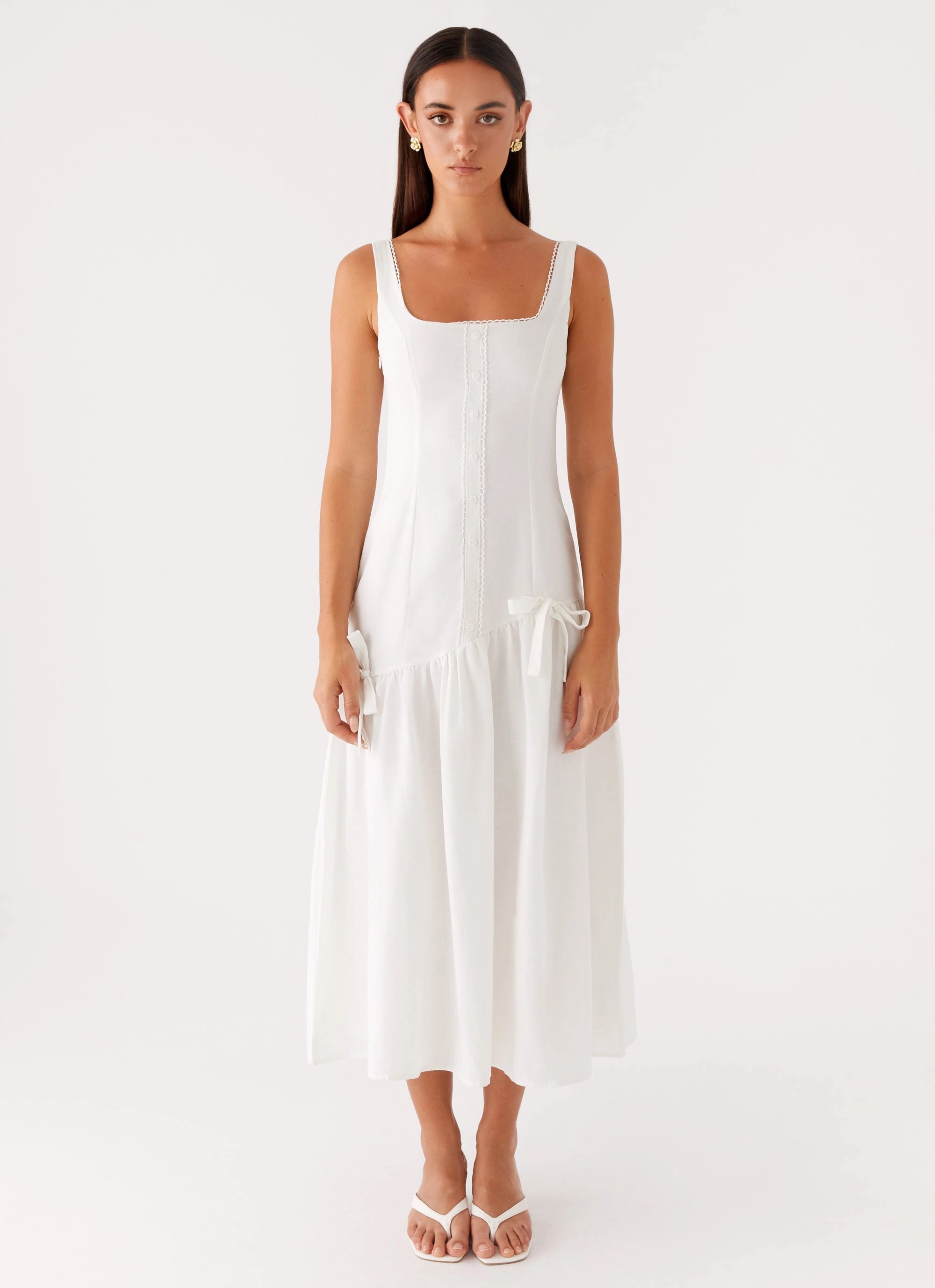 Comfy Style Esmerelda Midi Dress - White