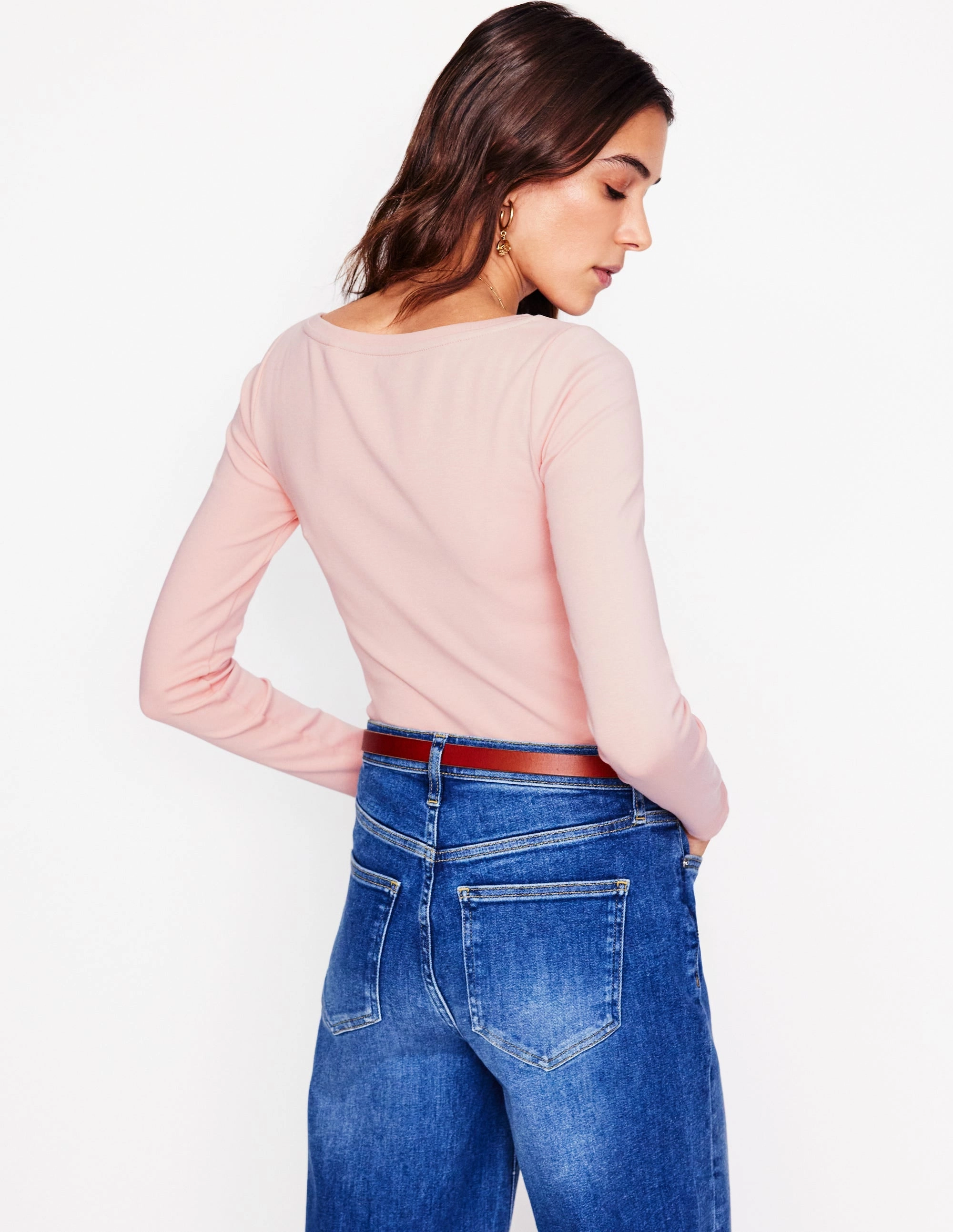 Essential Boat-Neck Jersey Top-Milkshake Tagless Collar